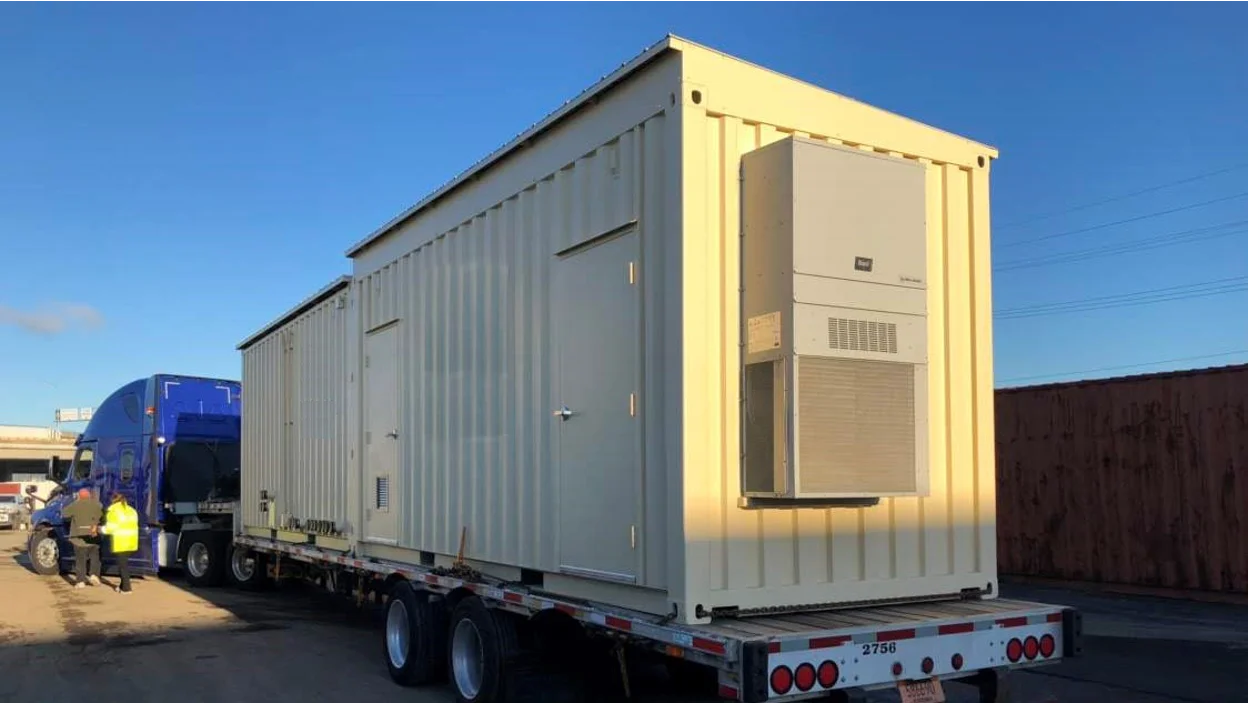 Containers being delivered