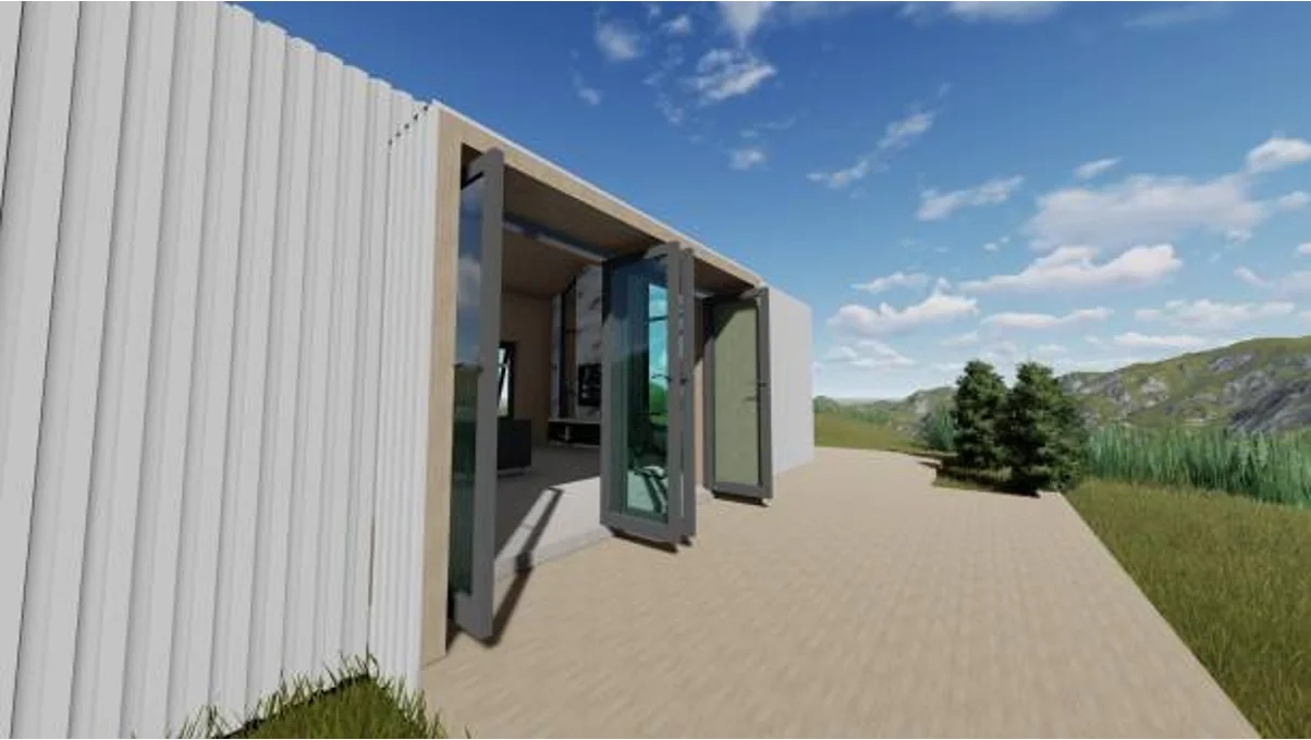 Linear container home design.