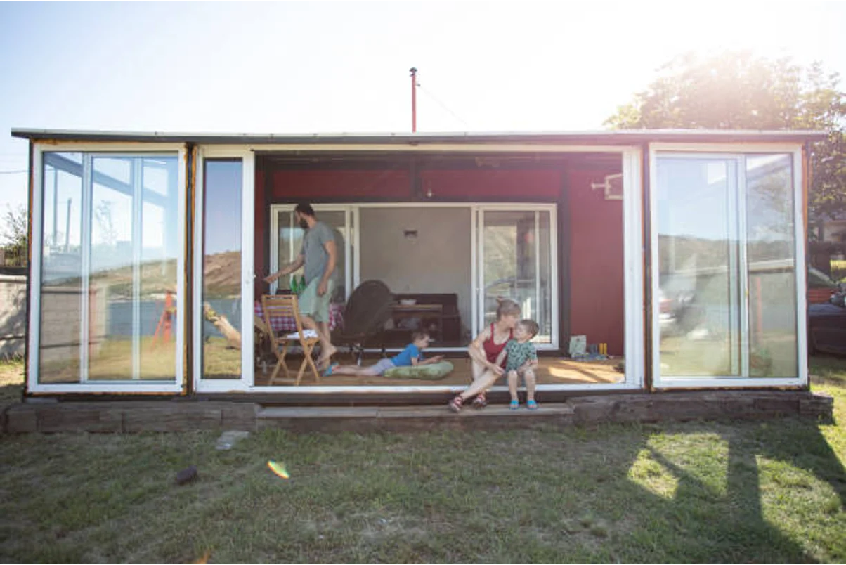 Linear container home layout.