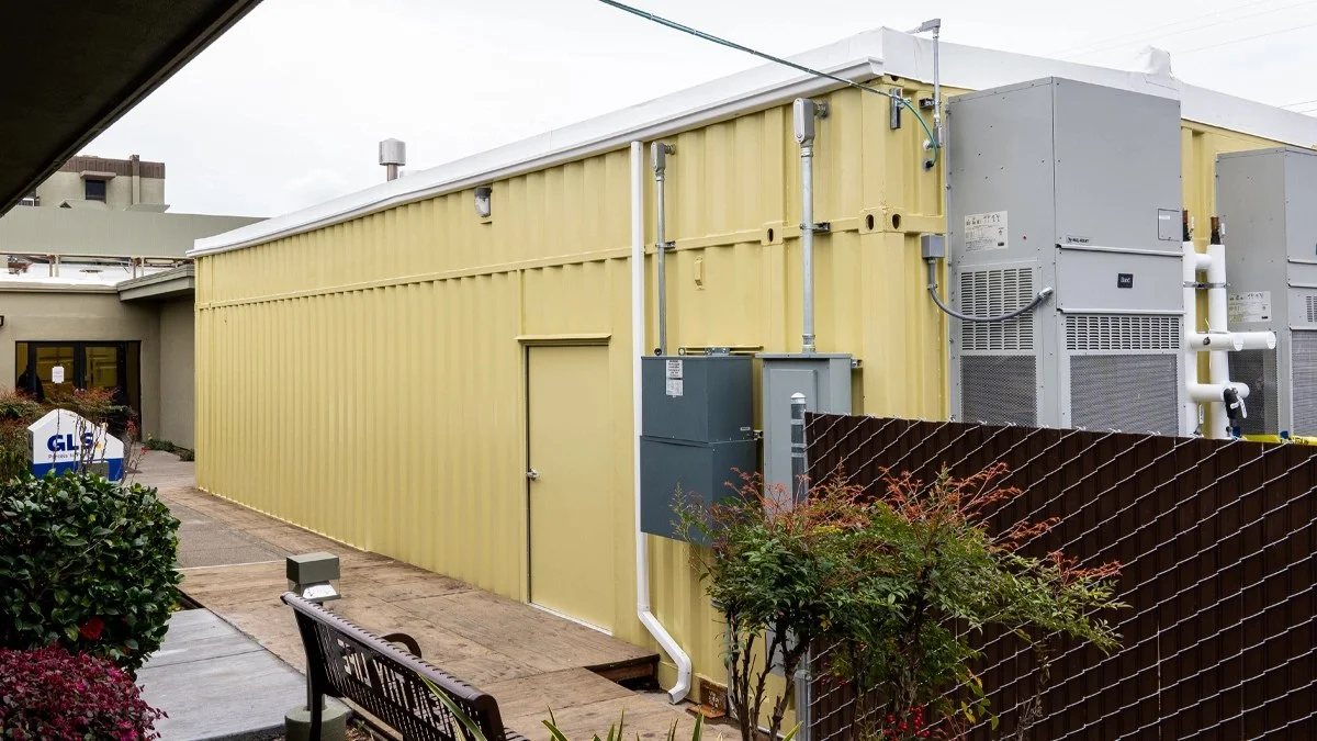 40ft conjoined shipping container MRI laboratory exterior