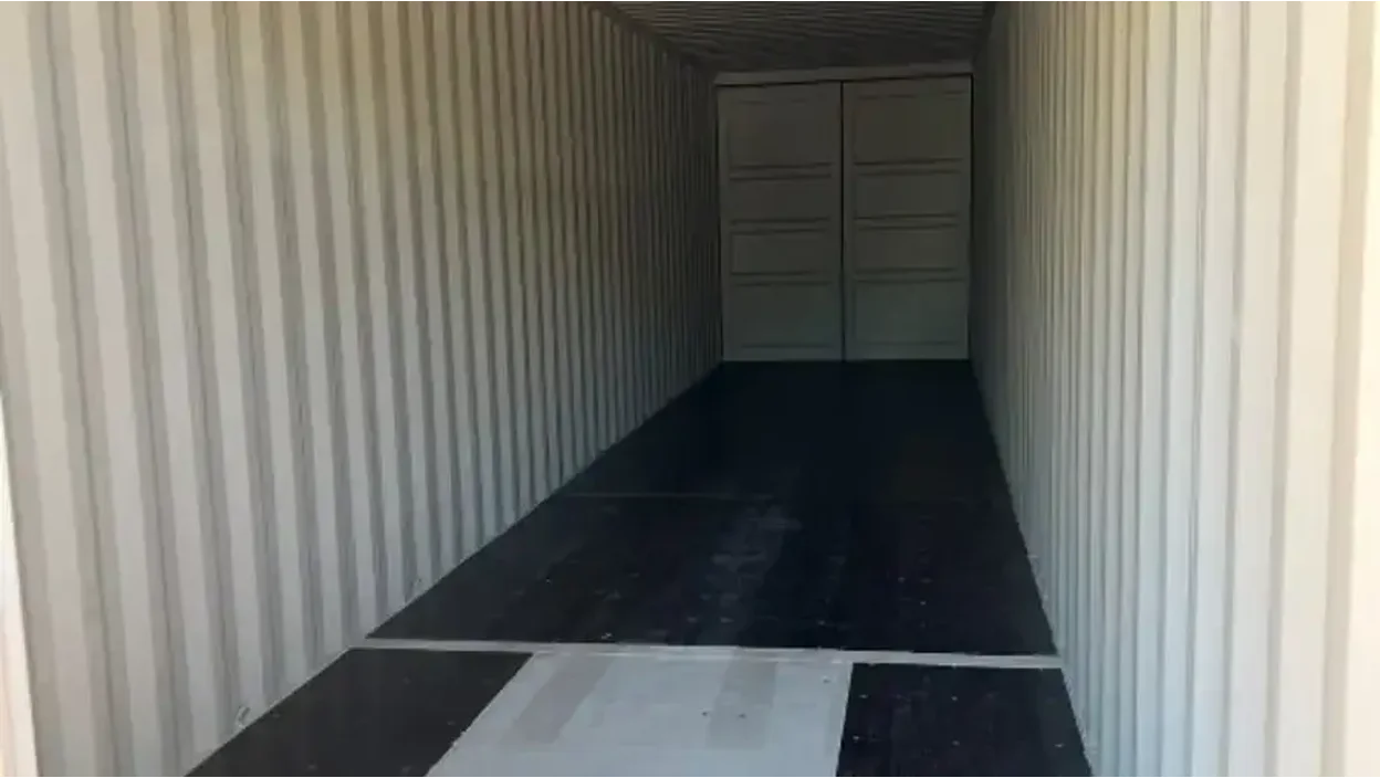 Open Shipping container showing capacity