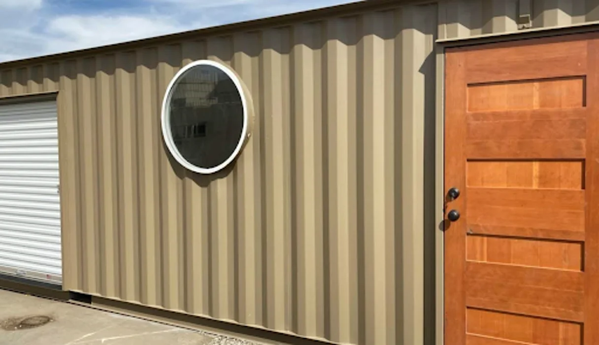 Round custom windows for shipping containers.