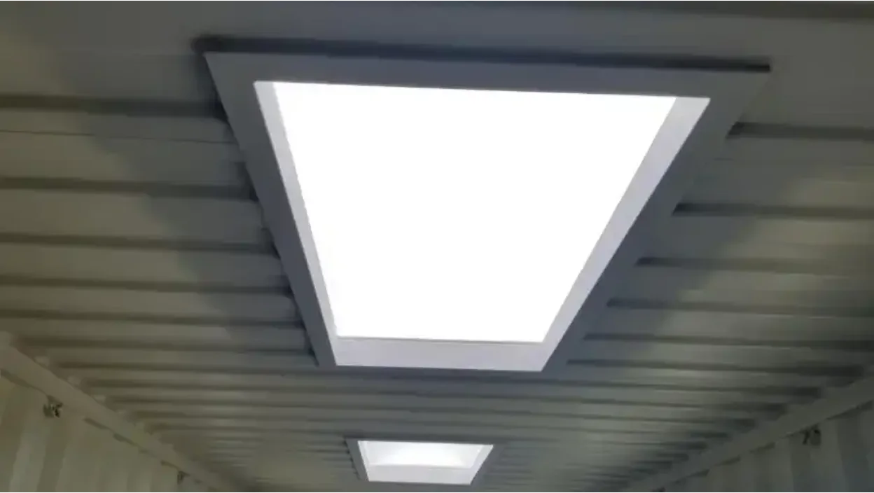 Skylight for shipping containers.