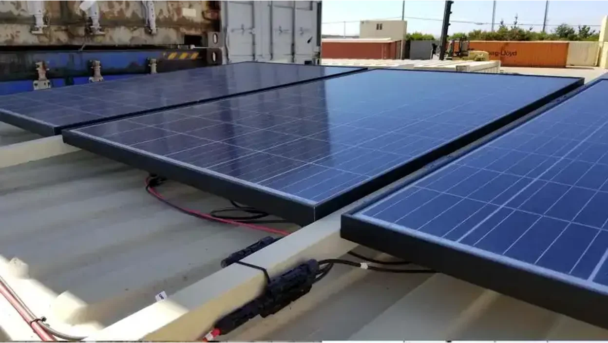Solar panels for shipping containers.