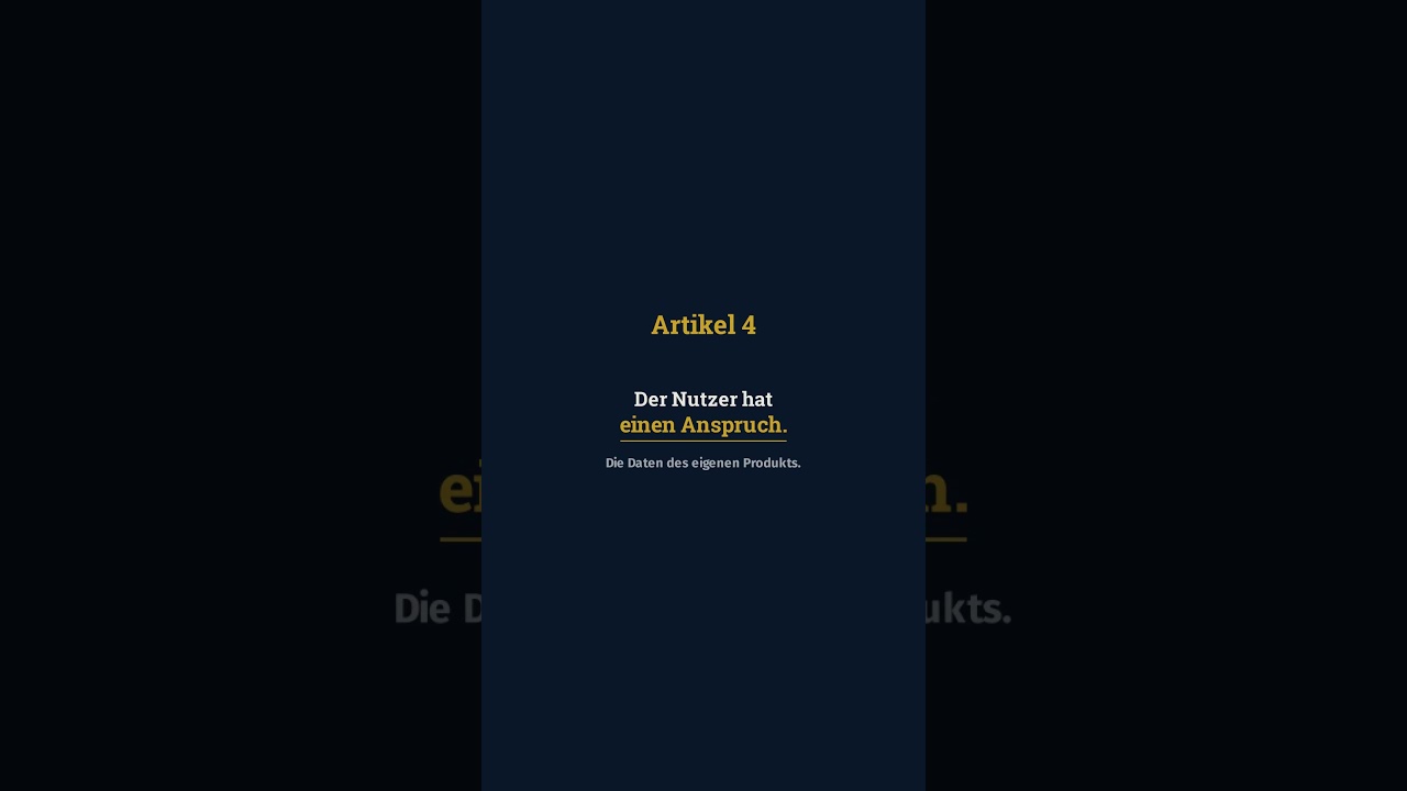 Ihre Maschine, Ihre Daten? Wer sie wirklich sehen darf (Art. 4) #compliance #dataact