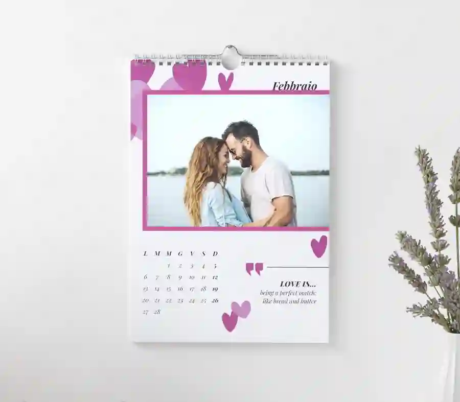 Calendario Personalizzato con Foto Tema Rosa – Smart Print