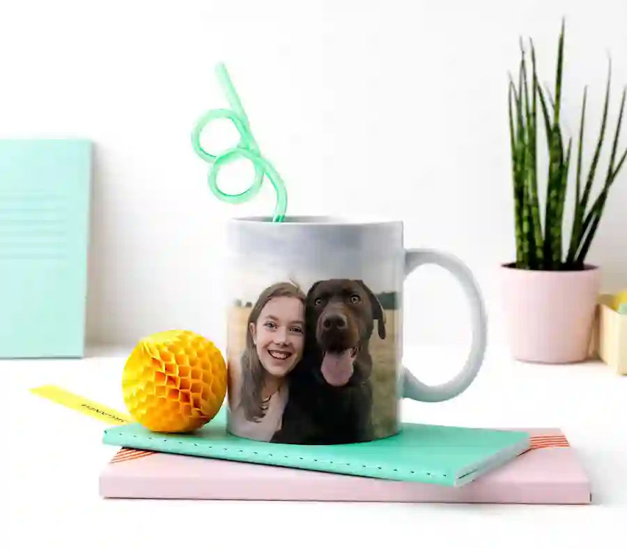 Tazza Colazione con Foto. Regali Personalizzati con Foto. Tazza  Personalizzata Ceramica. Tazza con Colore Interno Verde Scuro