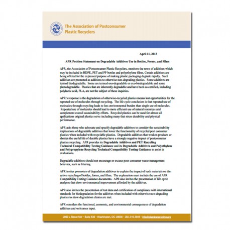 The Association of Postconsumer Plastic Recyclers