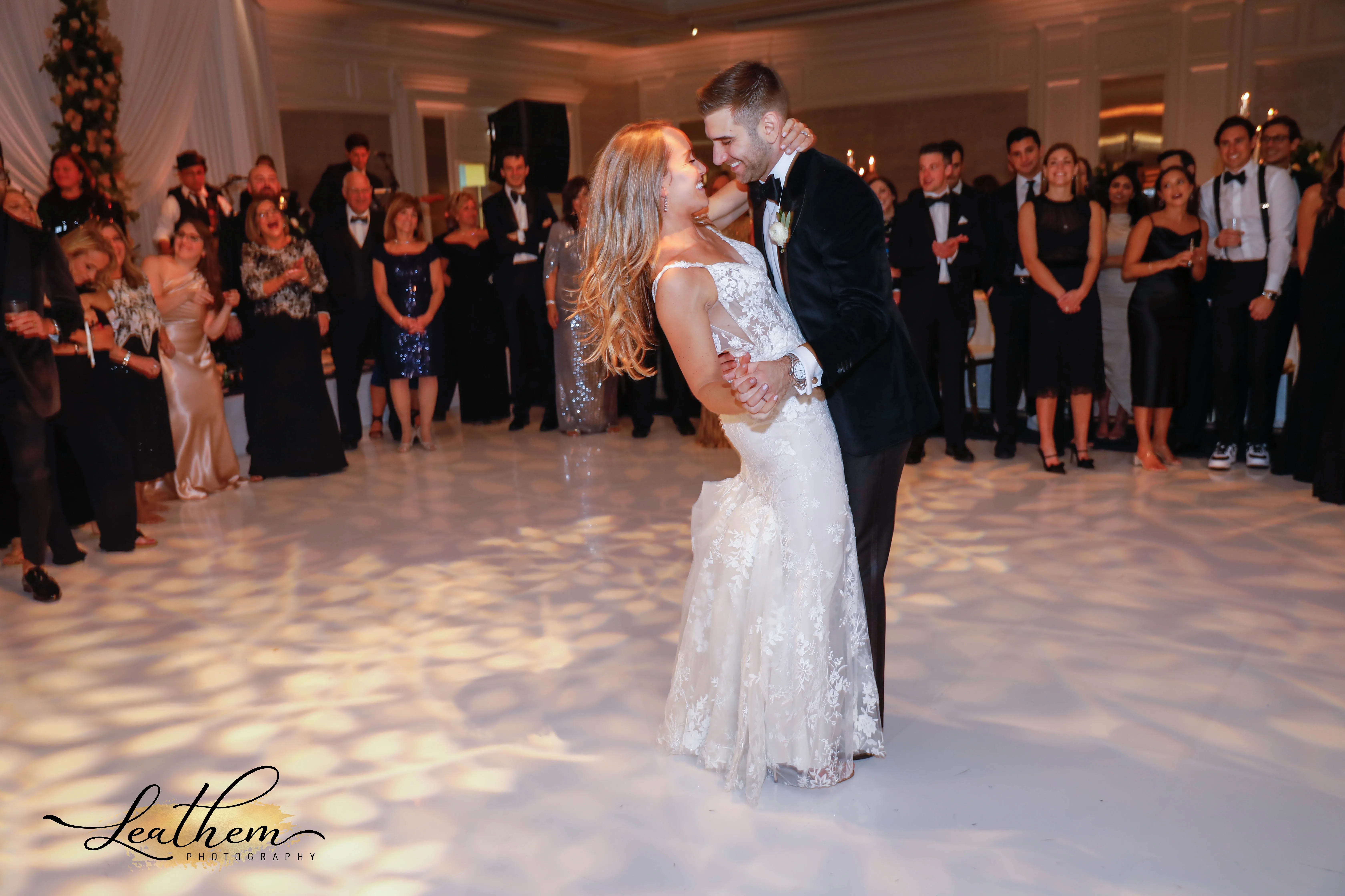 High-gloss dance floor for elegant celebration