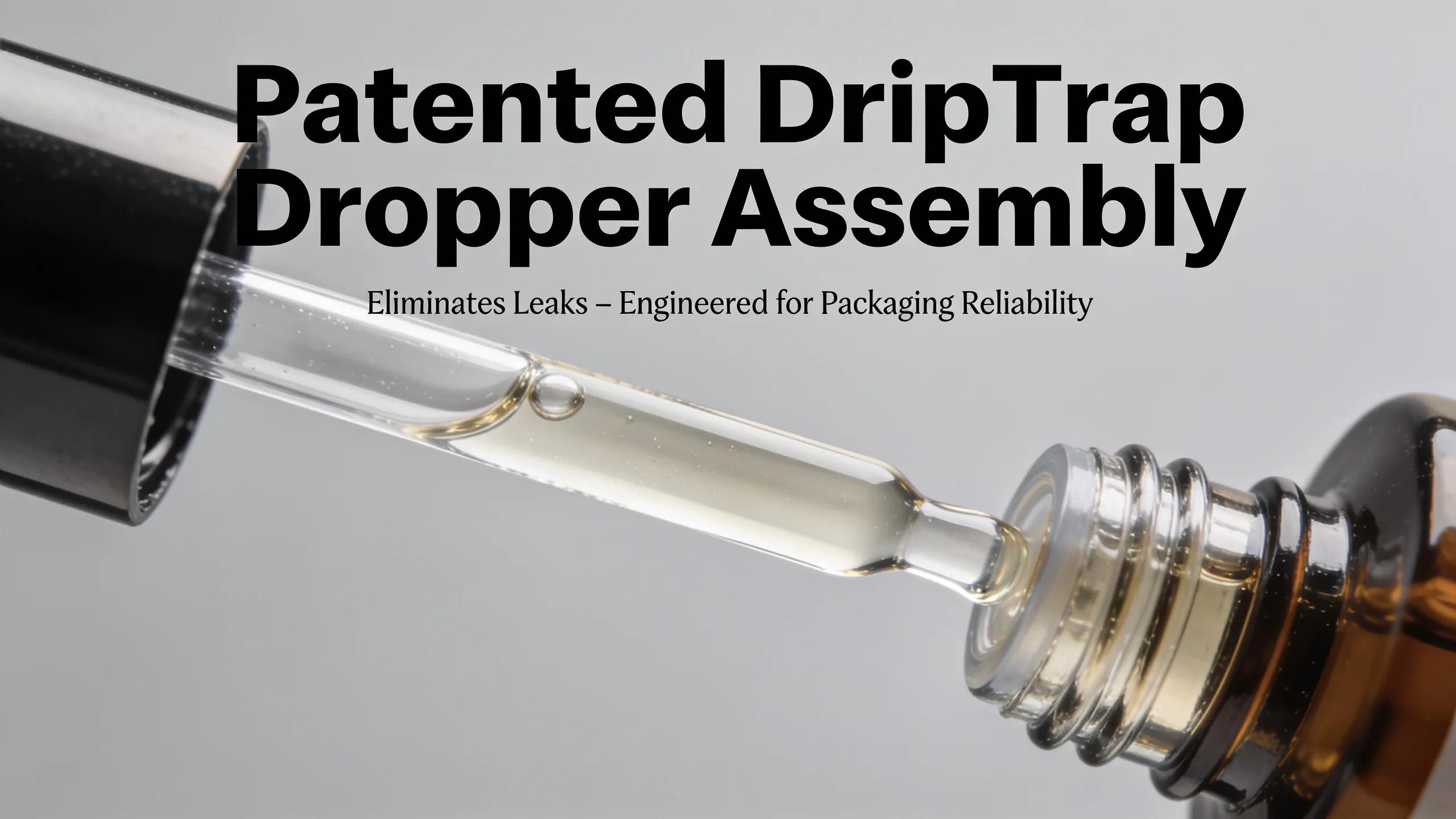 The patented DripTrap Dropper Assembly eliminates leaks, reflecting the brand's engineering approach to packaging reliability