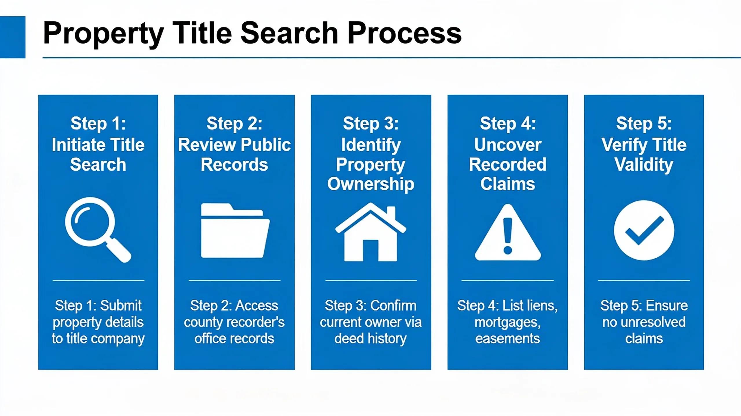 A title search confirms who owns a property and reveals recorded claims that could affect