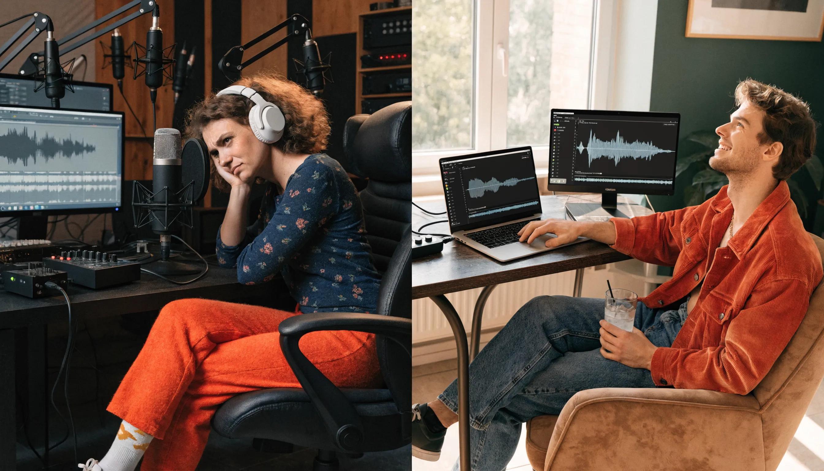 Comparison of traditional voice recording with AI voice cloning efficiency Comparison of traditional voice recording with AI voice cloning efficiency