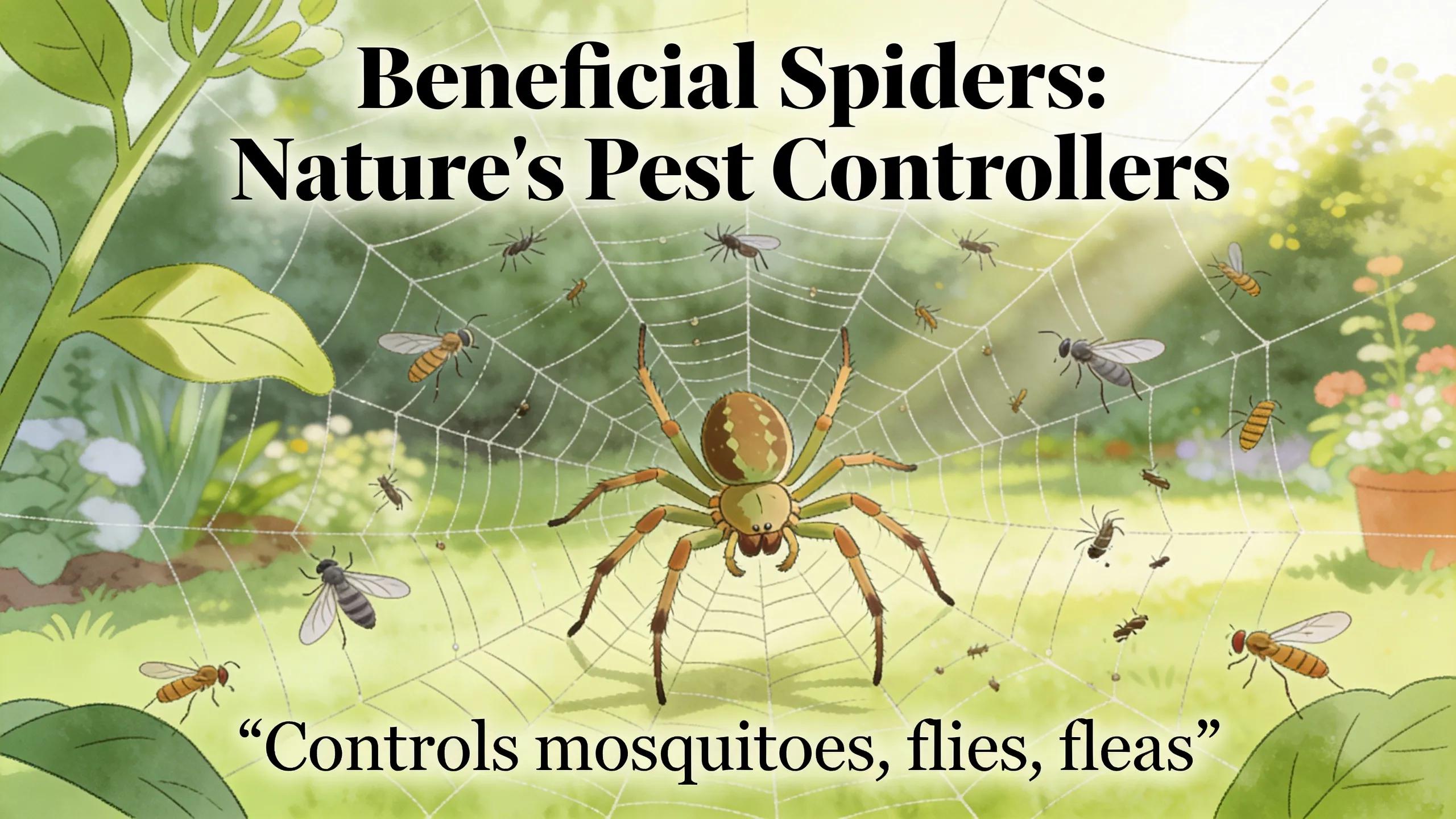 Spiders remain beneficial outdoors because they help control insect populations, including mosquitoes, flies, fleas