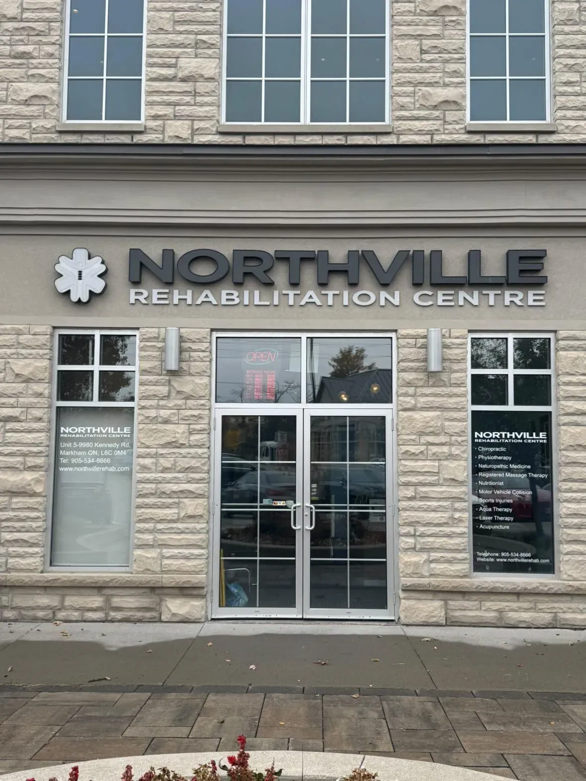 Exterior storefront and entrance of Northville Rehabilitation Centre in Markham, Ontario