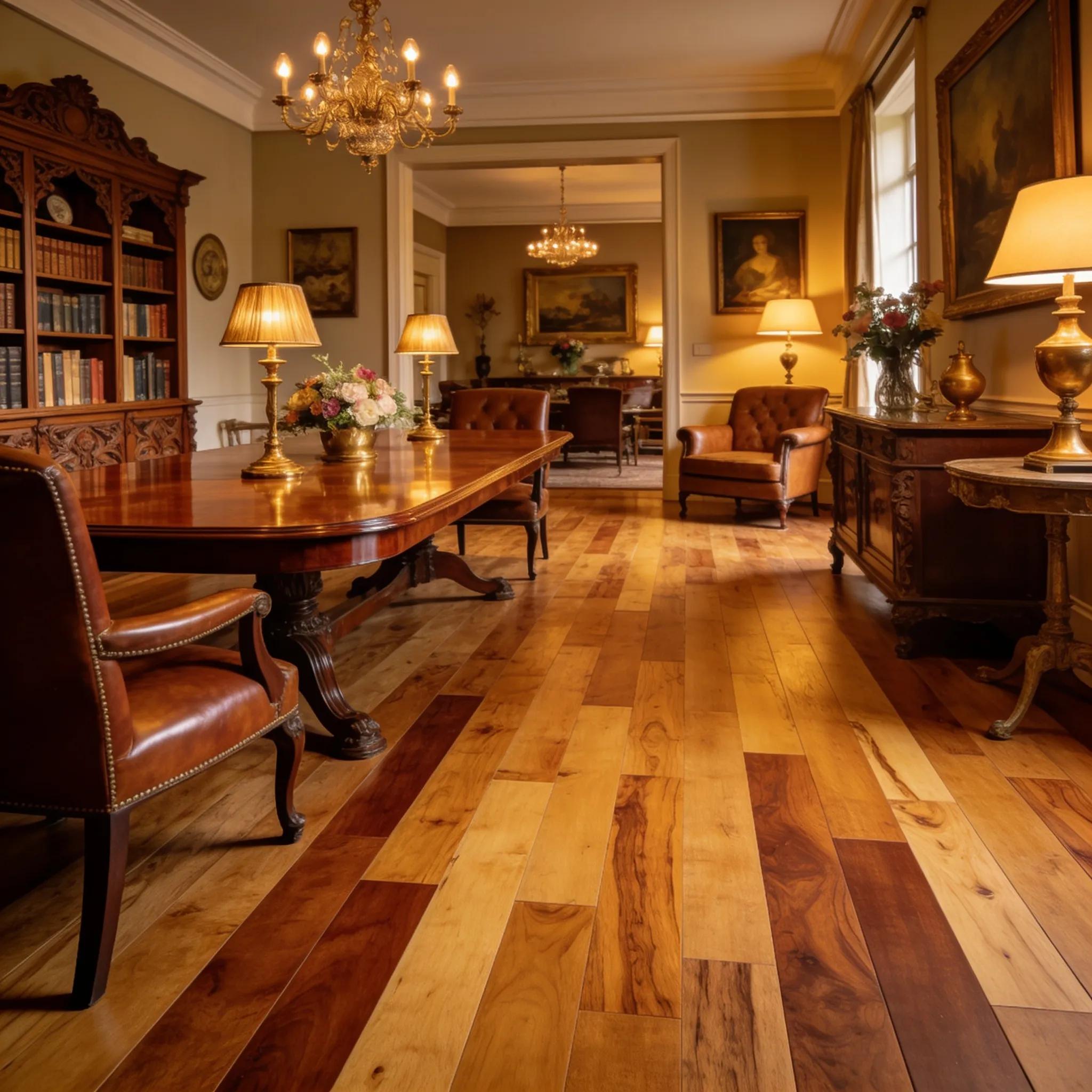 Elegant room featuring classic wood floors that showcase timeless grain and color