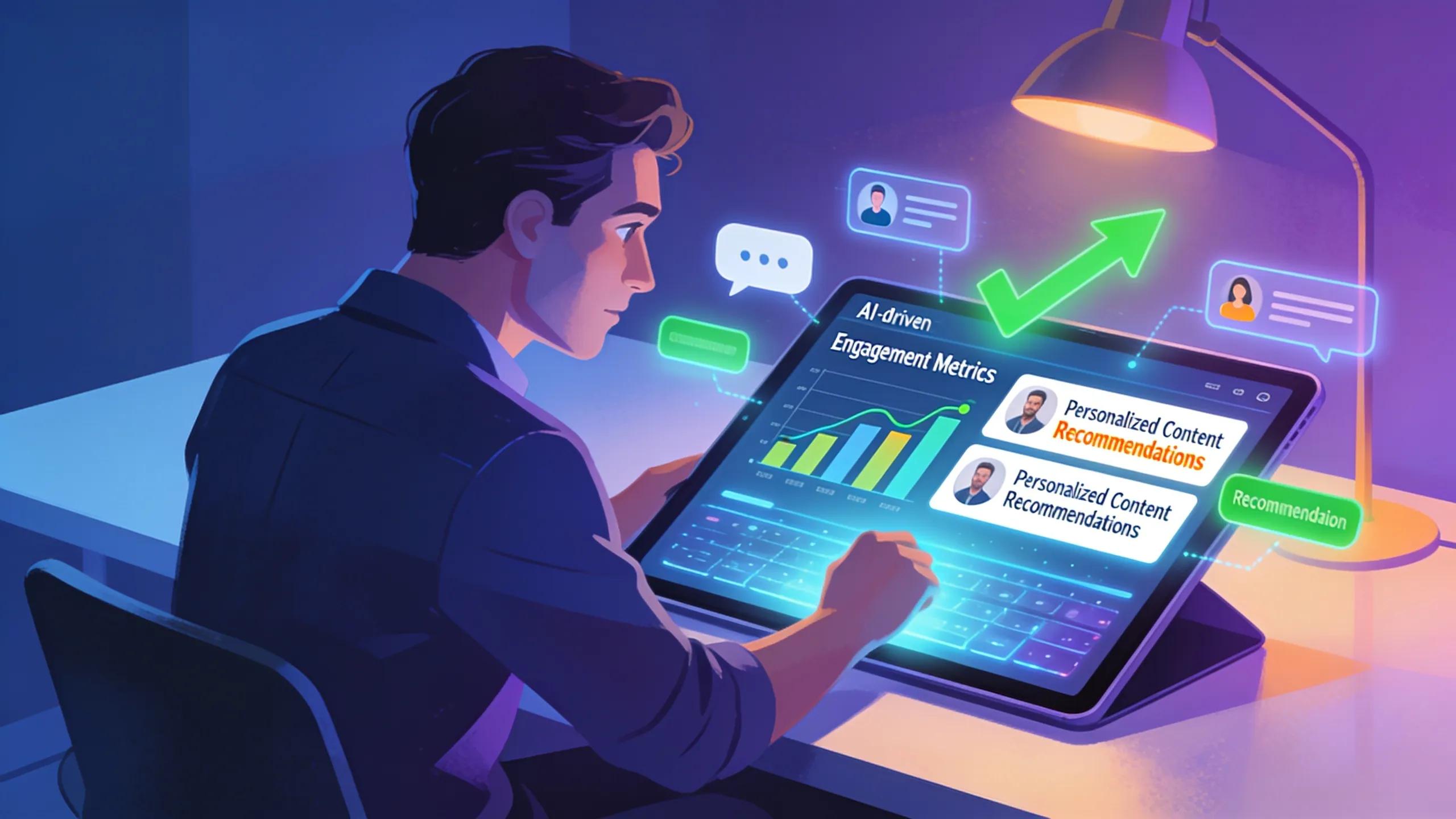 A coach analyzing AI-driven insights for improving engagement and lead generation