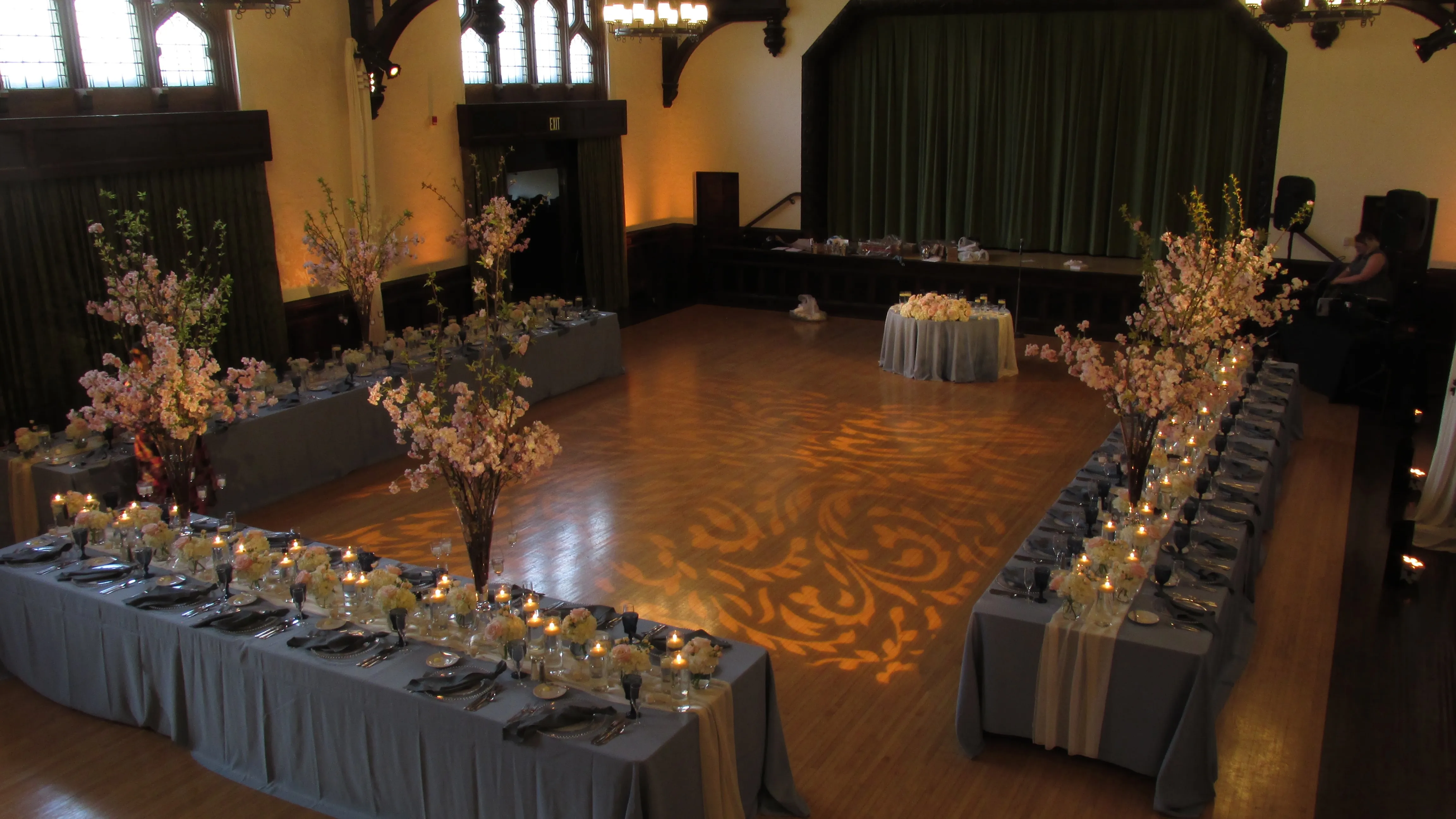 Elegant gala venue with custom lighting