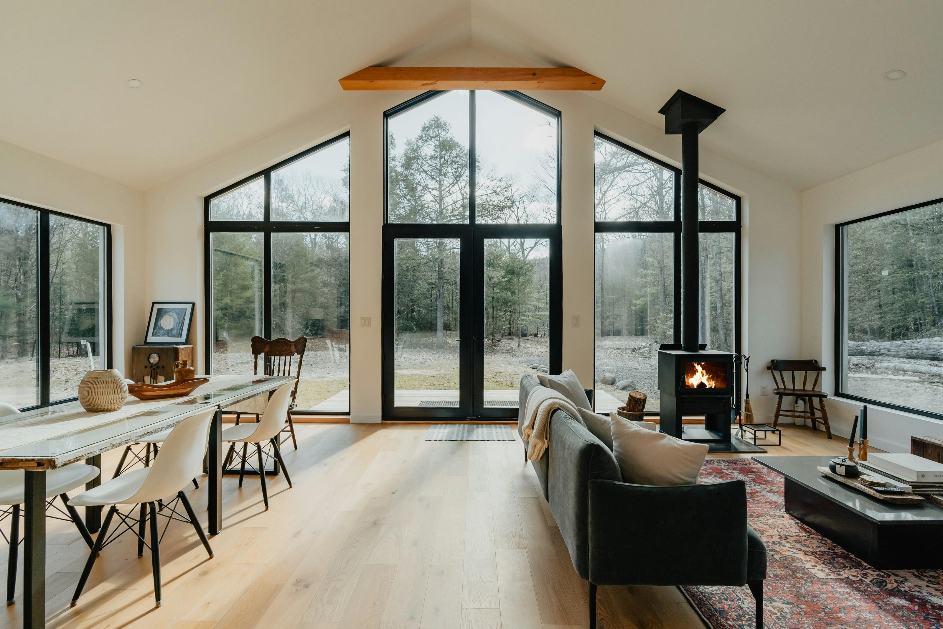 Modern custom home showcasing sustainable building practices and smart technologies