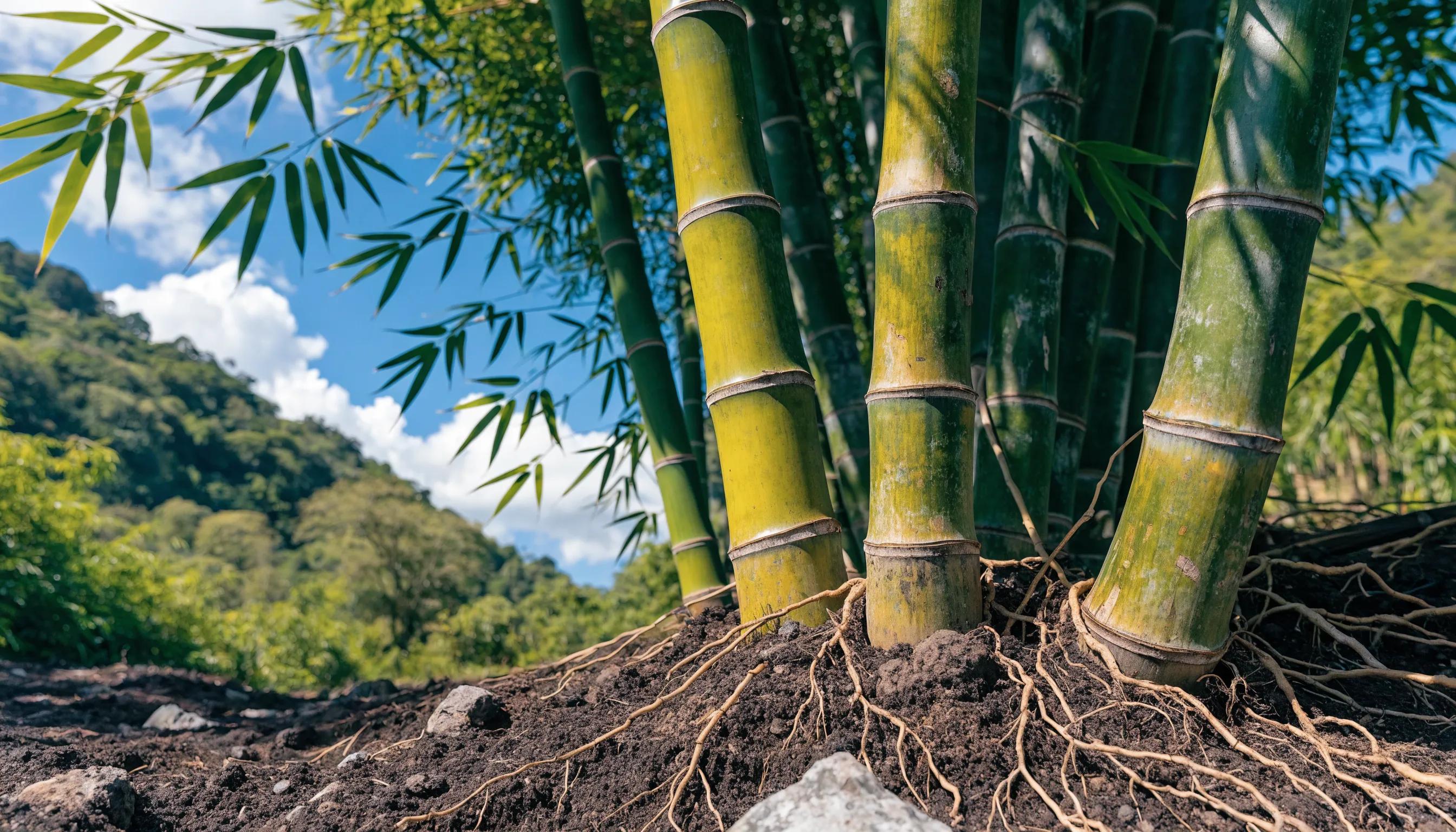 Bamboo plants thriving in nature, illustrating the environmental advantages over traditional fabrics