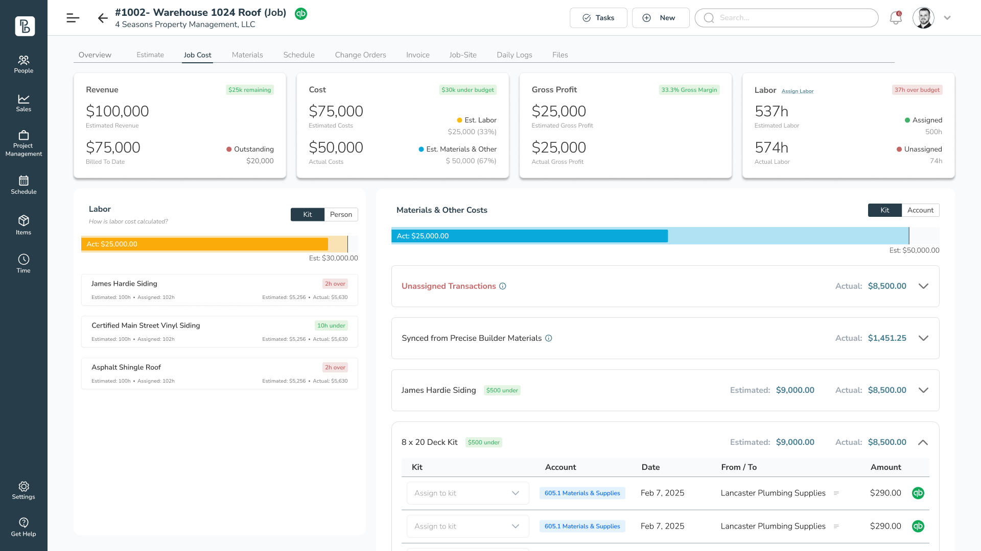 Thorough Job CostTracking and Profit Analysis
