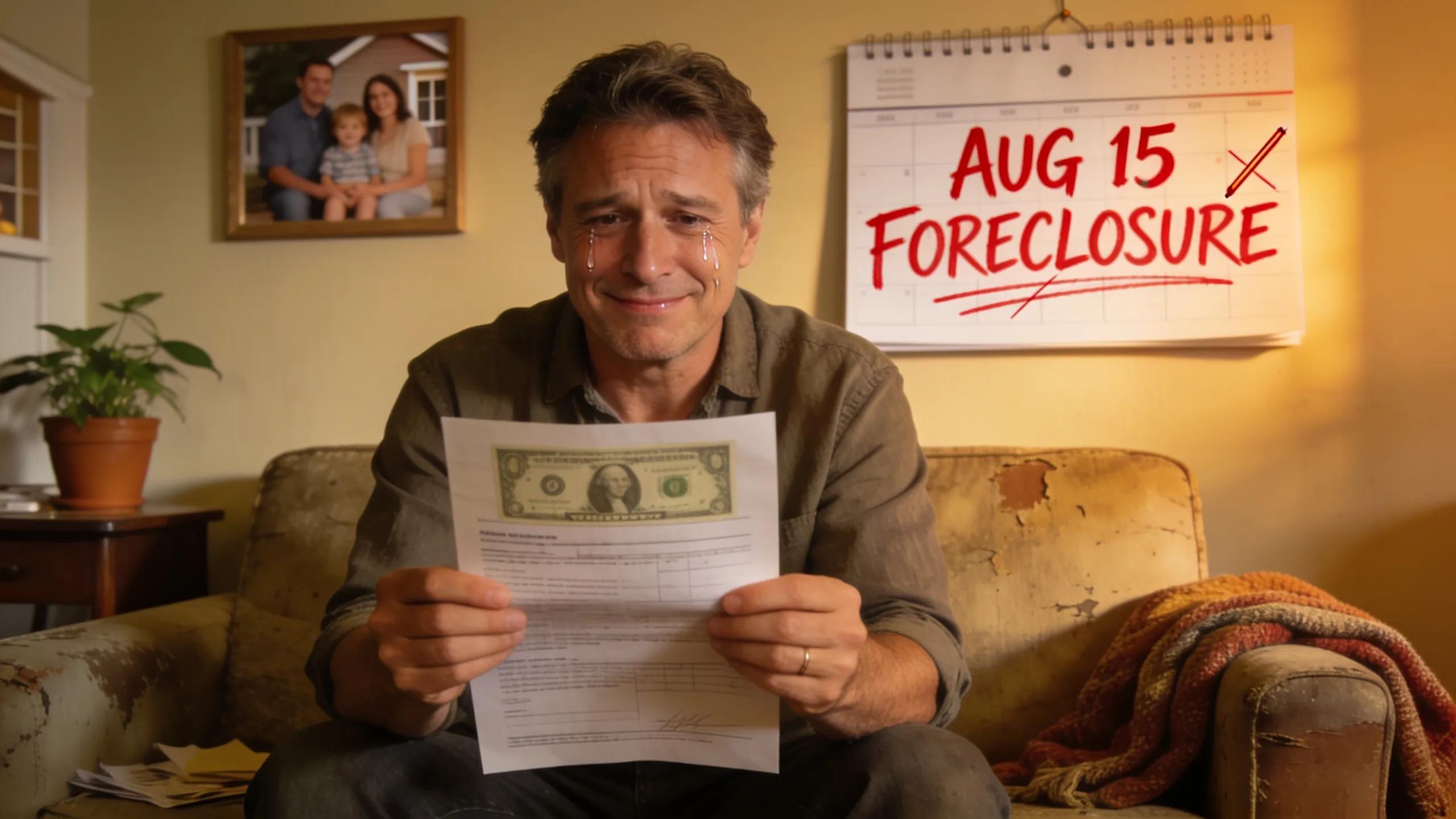 Relieved homeowner after receiving a cash offer to avoid foreclosure