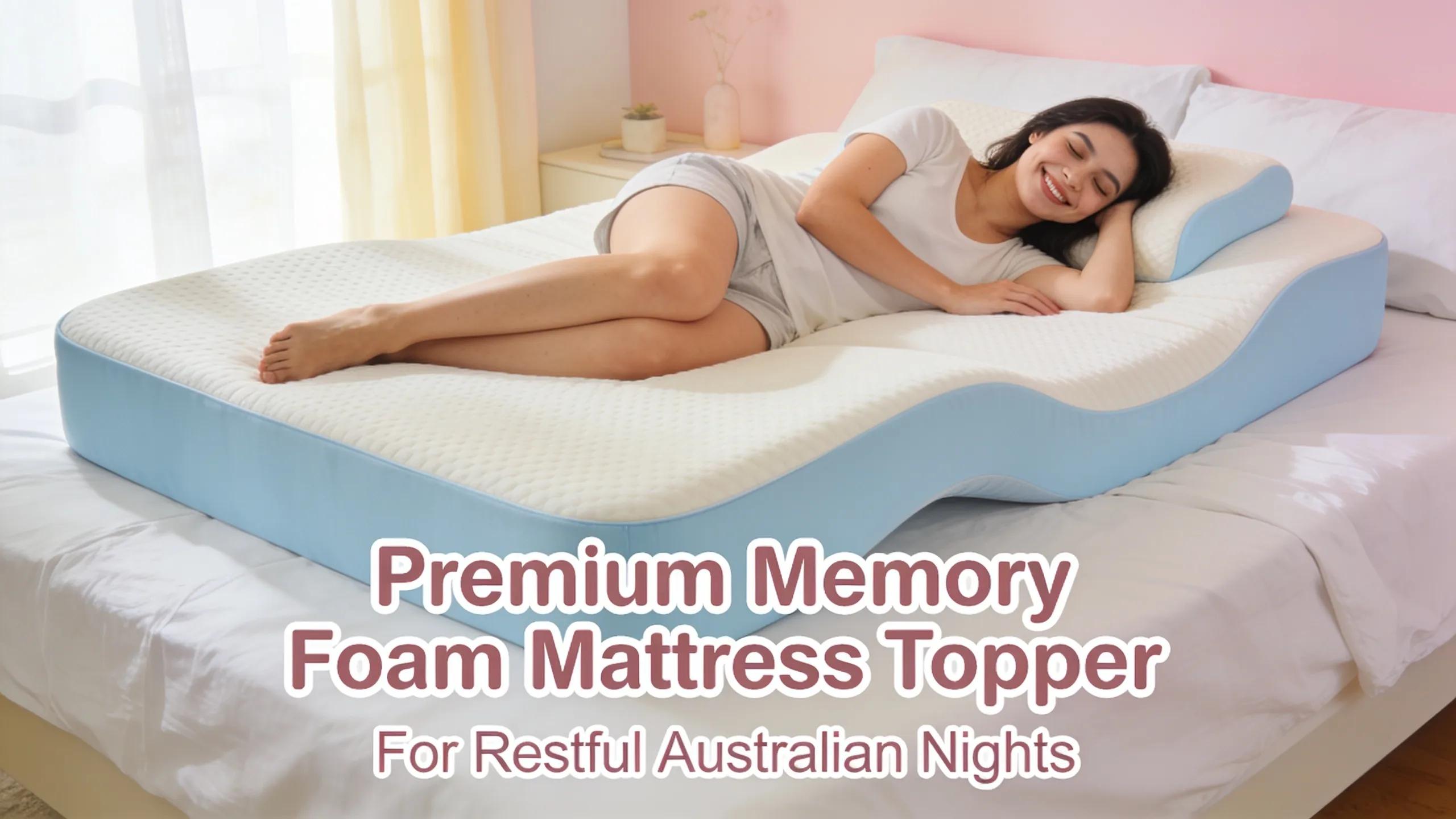 Person enjoying excellent spinal alignment on a memory foam mattress topper