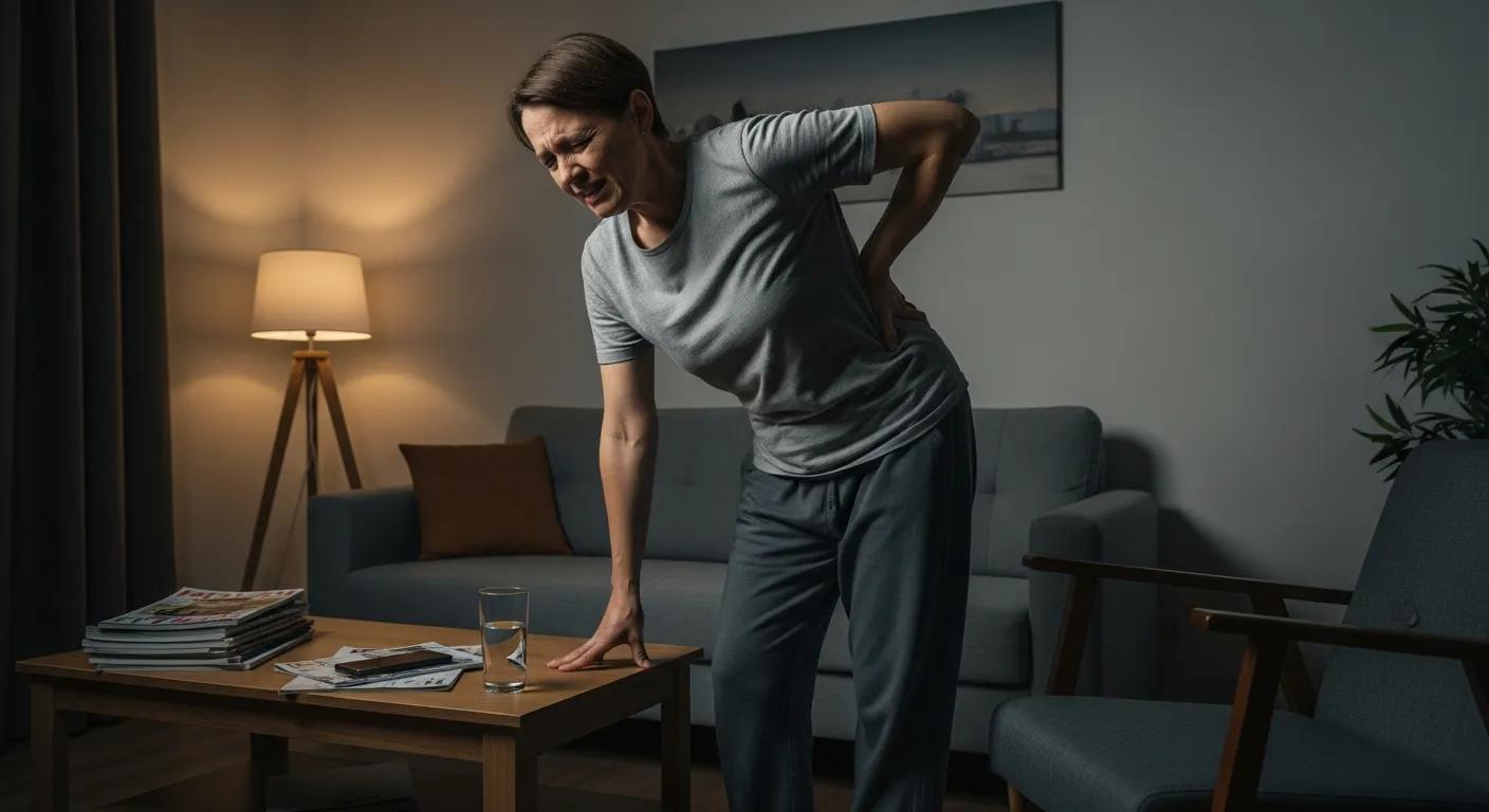 Individual experiencing common symptoms of chronic back pain