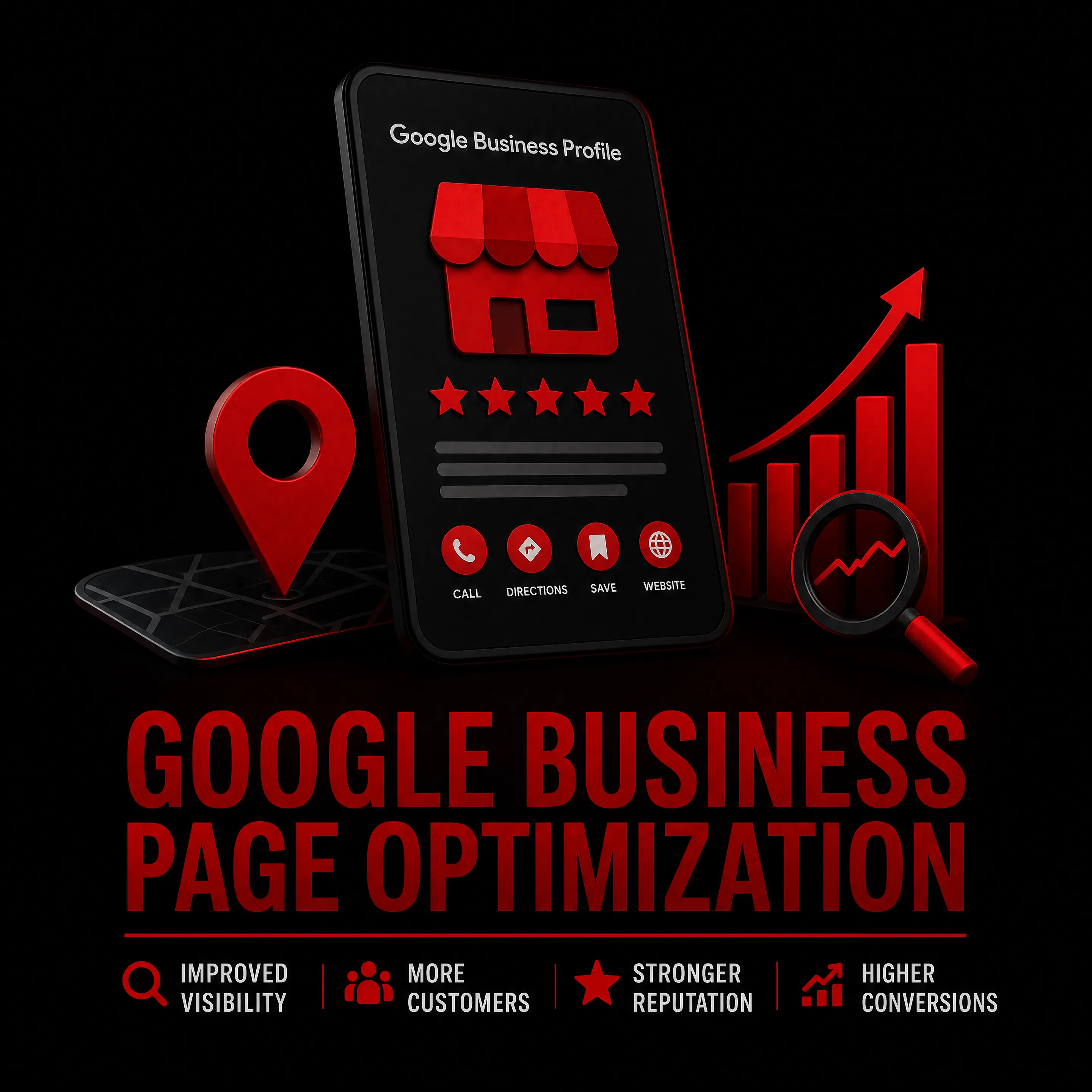 Optimized Google My Business profile showcasing business information and customer engagement