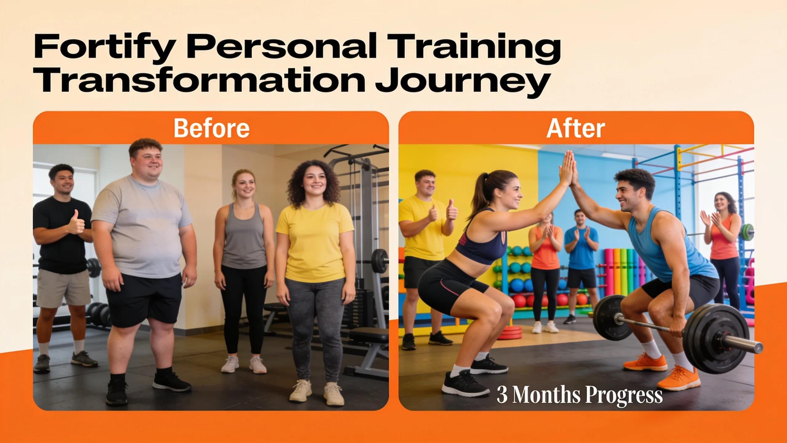 Clients celebrating fitness achievements at Fortify Personal Training, illustrating successful body composition transformations