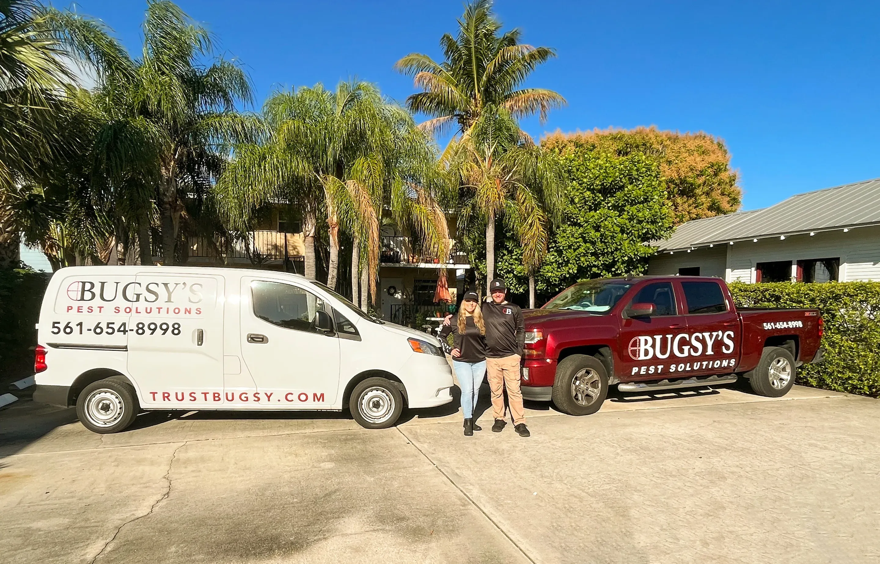 Commercial pest control inspector examining a property in Boca Raton