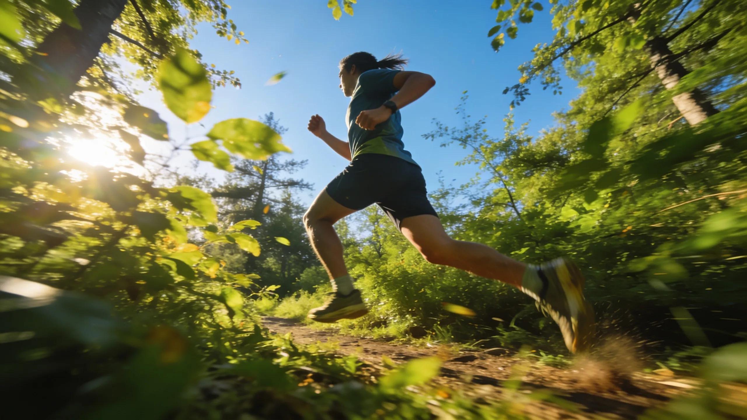 Active individual running outdoors, highlighting benefits of clean energy and vitality