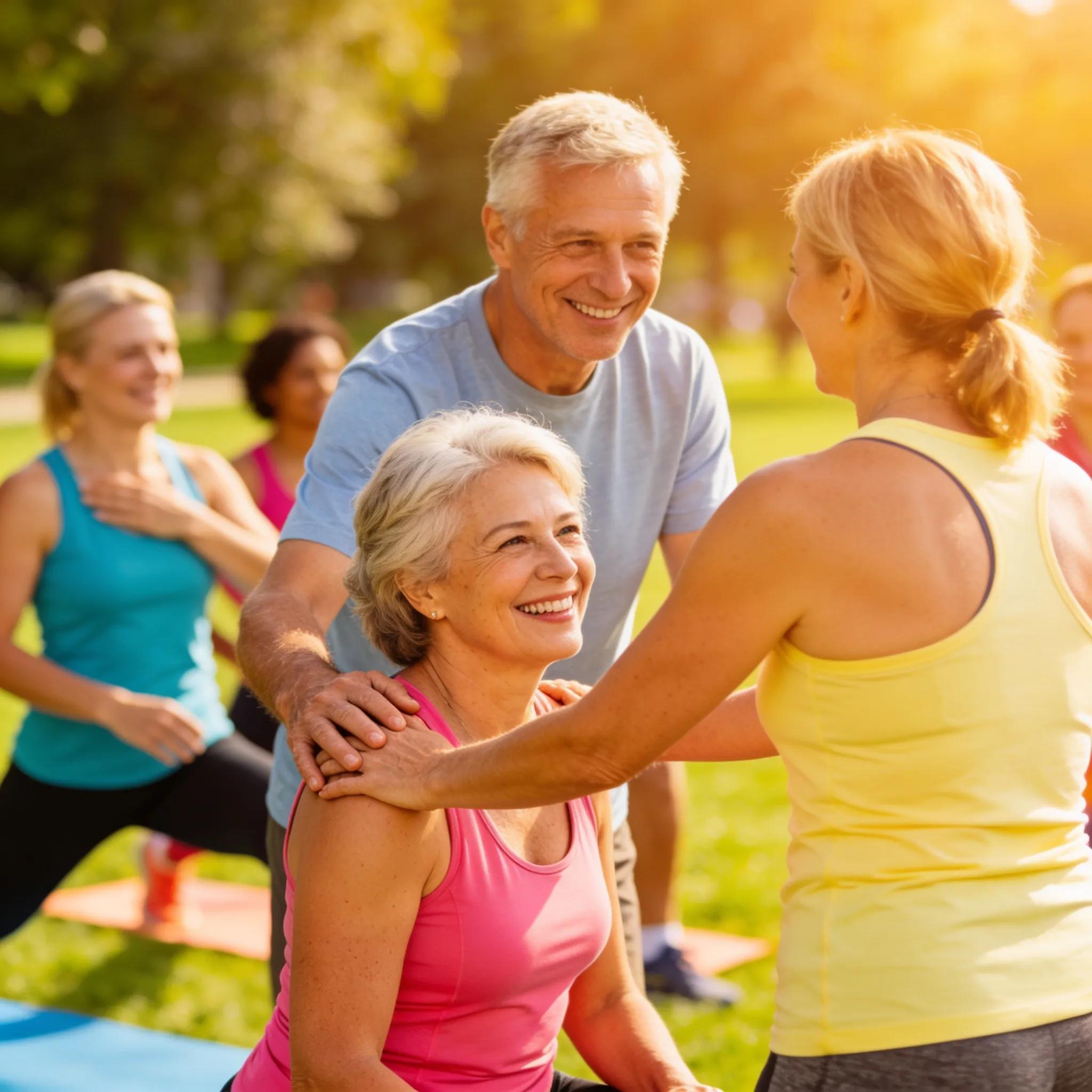 Community support during follow-up wellness programs for adults over 40