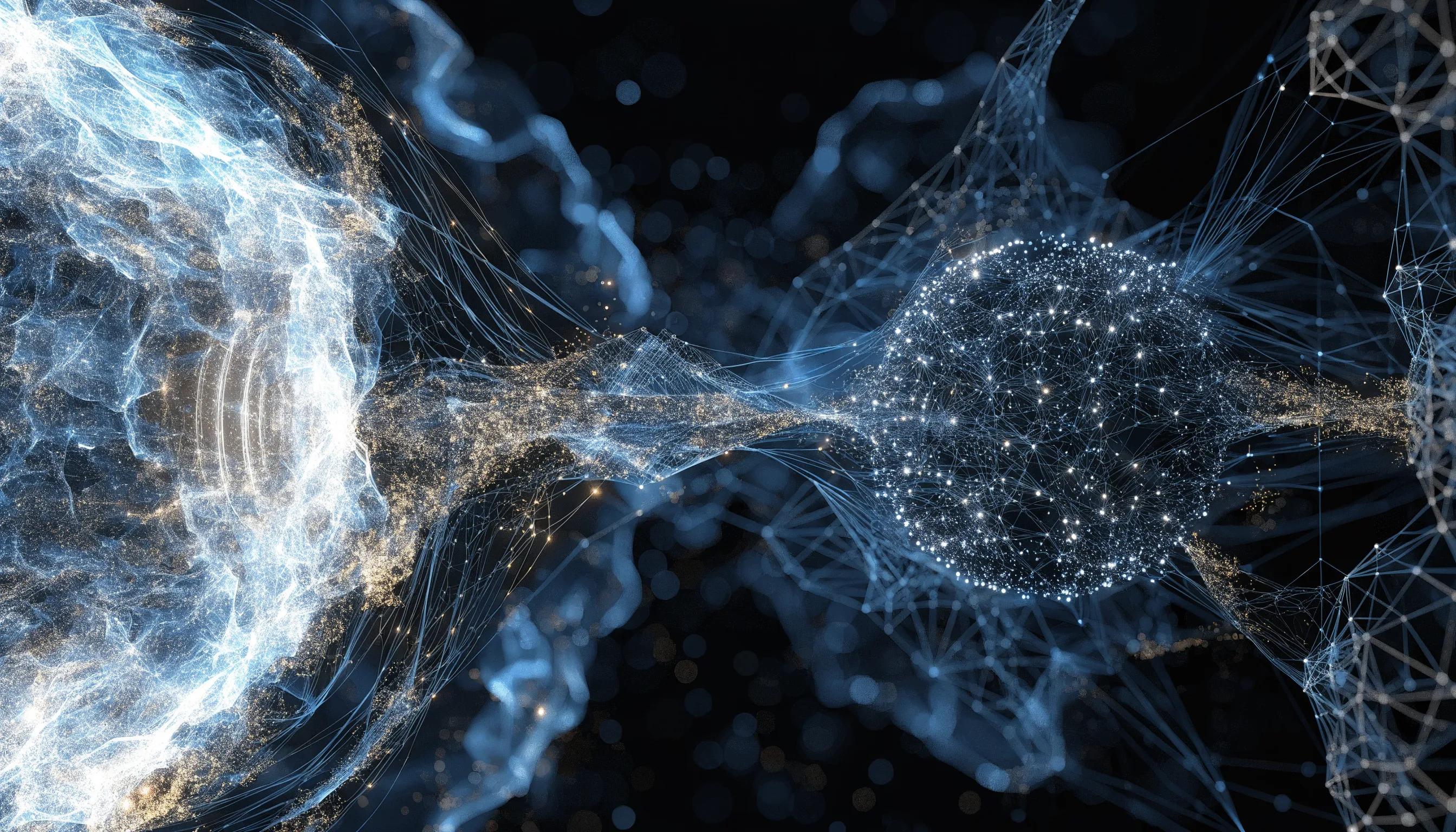 Futuristic depiction of AI and machine learning enhancing network observability tools