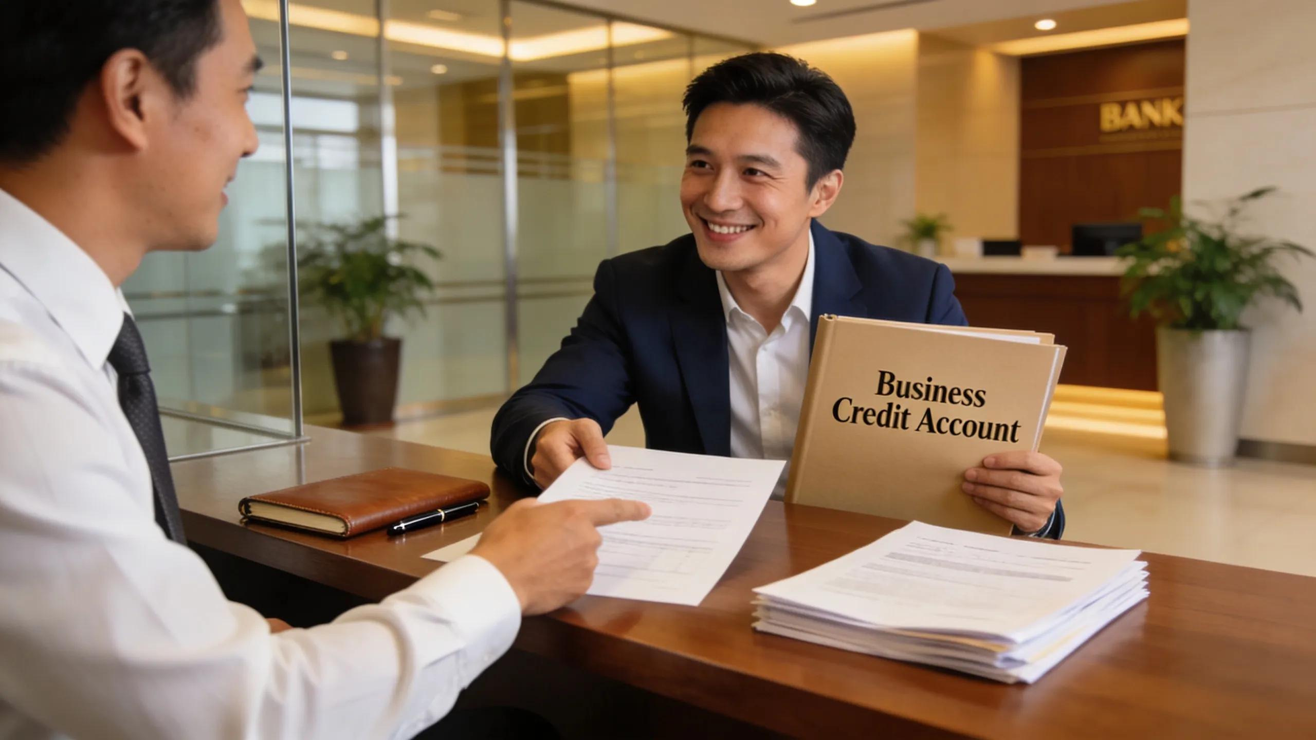 Business owner meeting a banker to open a business account