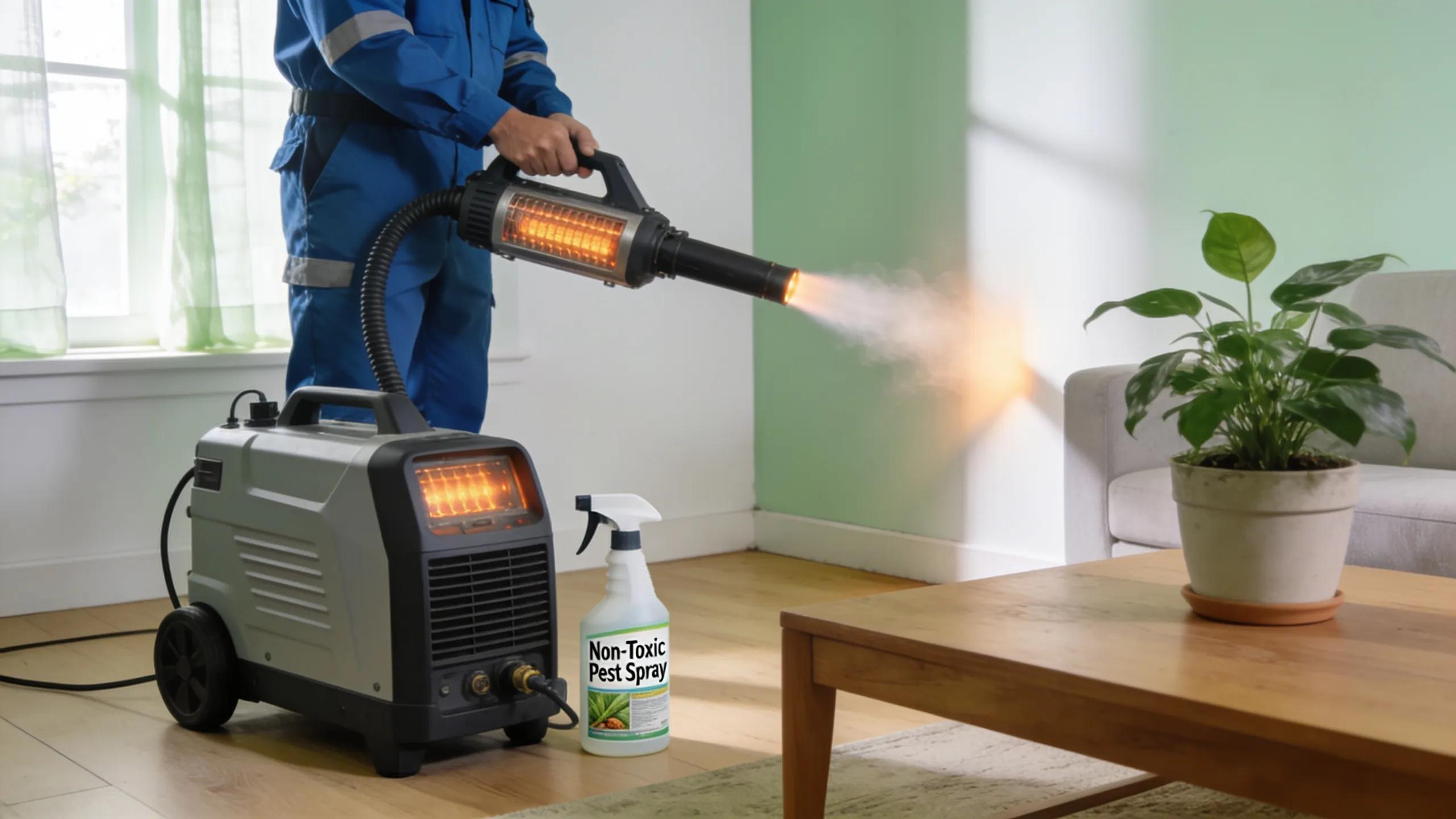 Eco-friendly bed bug treatment options available, highlighting non-toxic methods and heat treatment