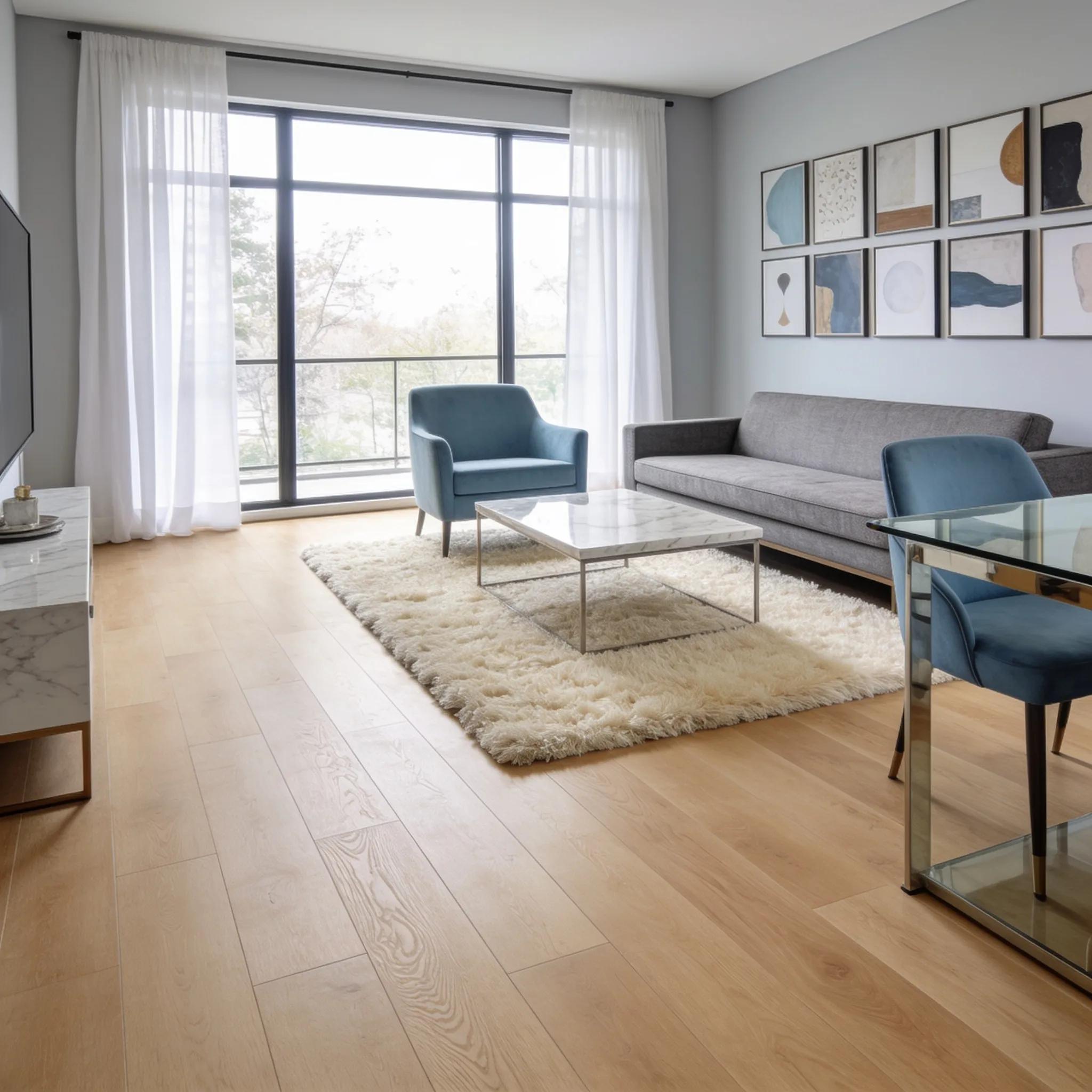 Modern living room showcasing luxury vinyl plank flooring as a stylish home upgrade