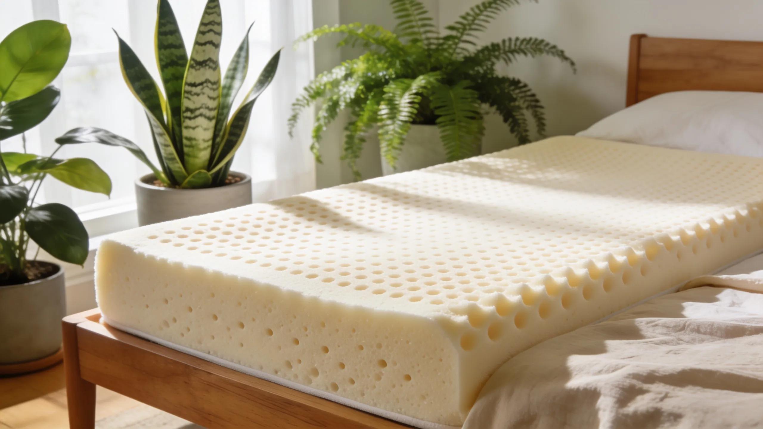 Luxurious latex mattress topper shown in a modern Australian bedroom