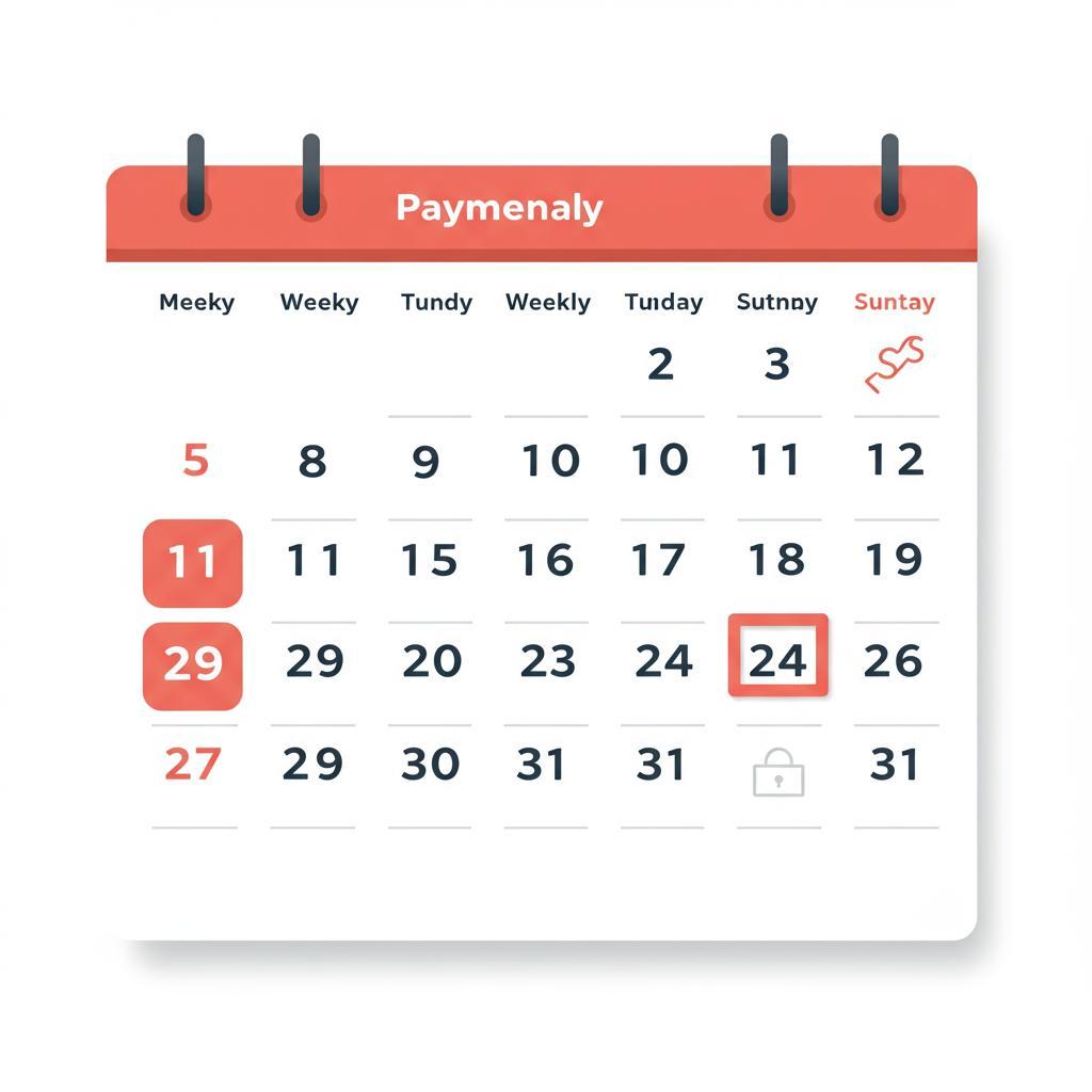 Calendar with payroll tax deadlines marked, laptop and notepad on a desk