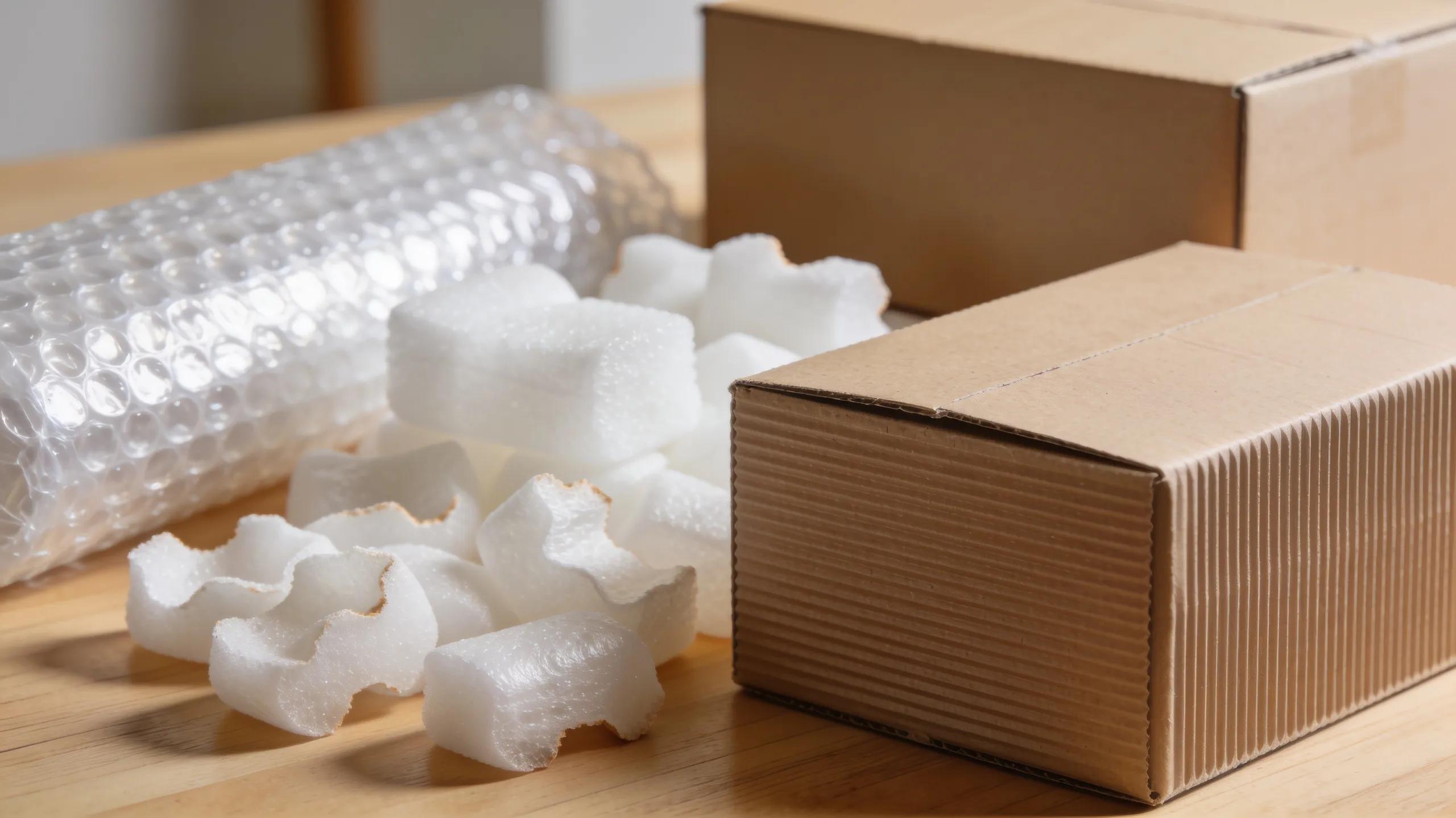 Quality packing materials including bubble wrap and sturdy boxes for safe moving