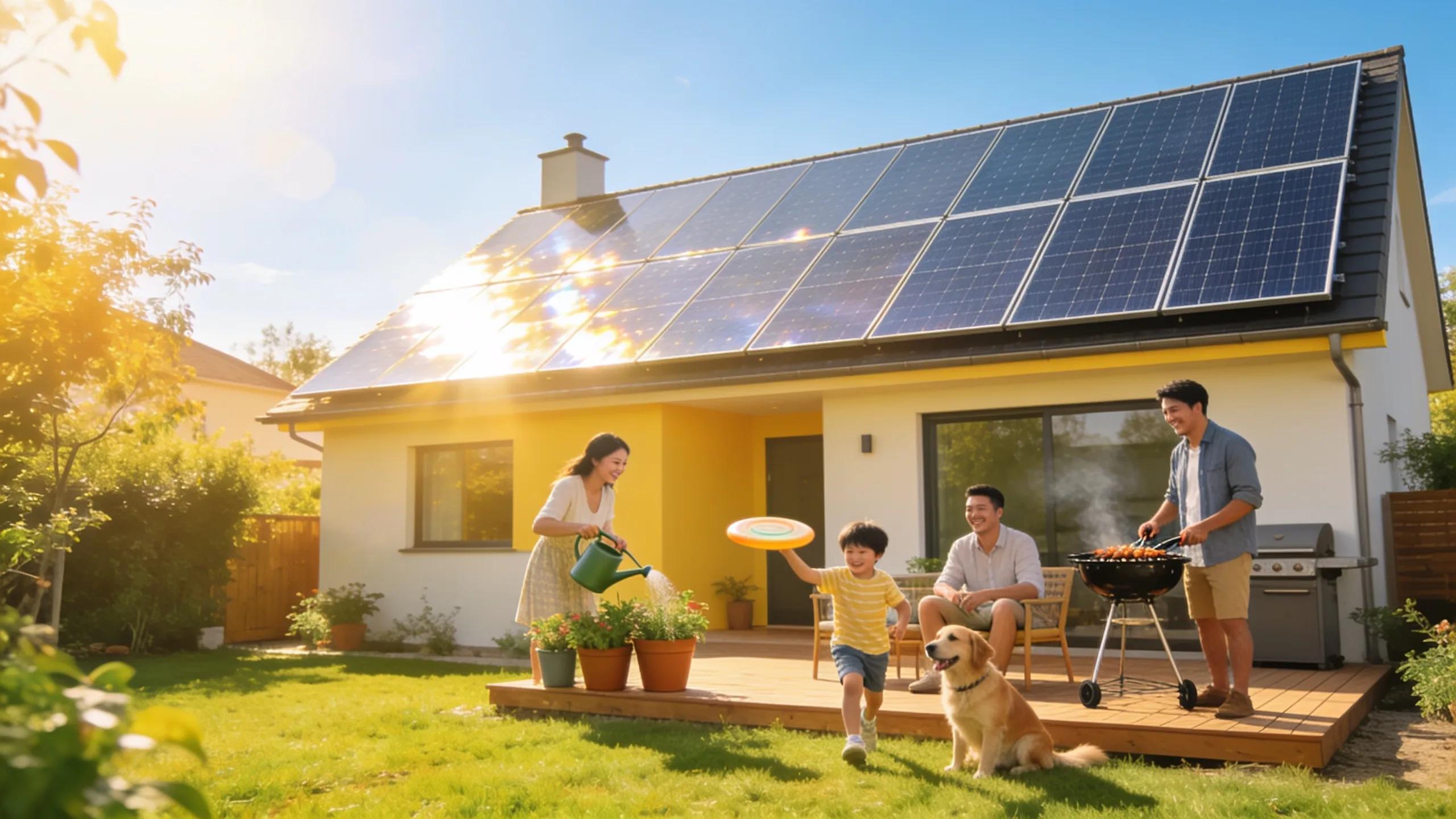 Modern home with solar panels showcasing sustainable energy benefits