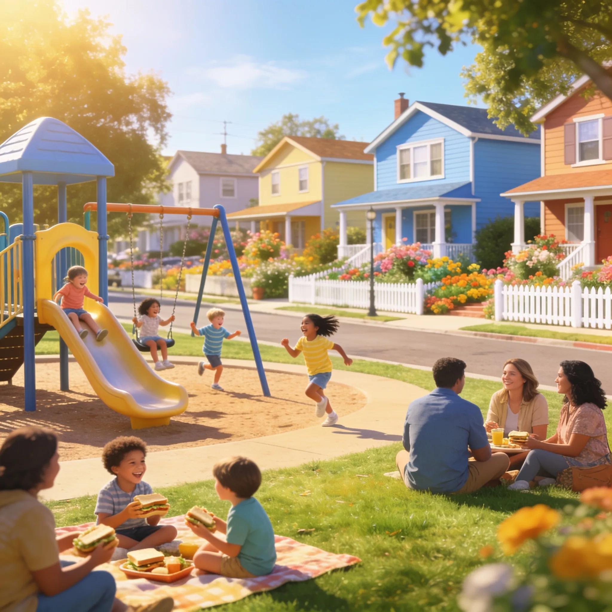 Family-friendly Solana Beach neighborhood with parks and families