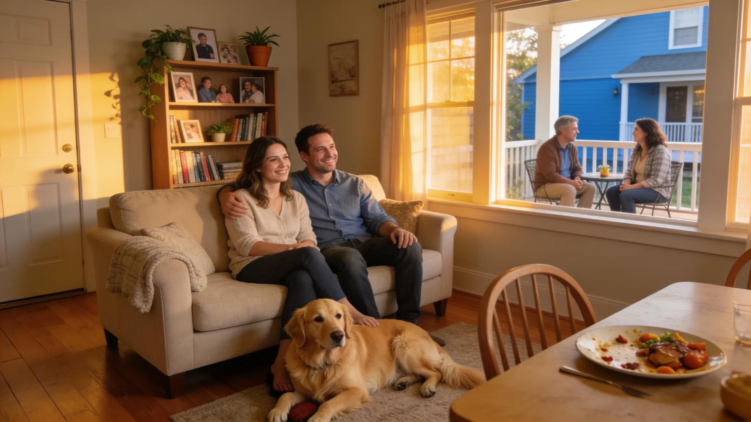 Happy family inside their long-term rental home, symbolizing the benefits of stable rental agreements