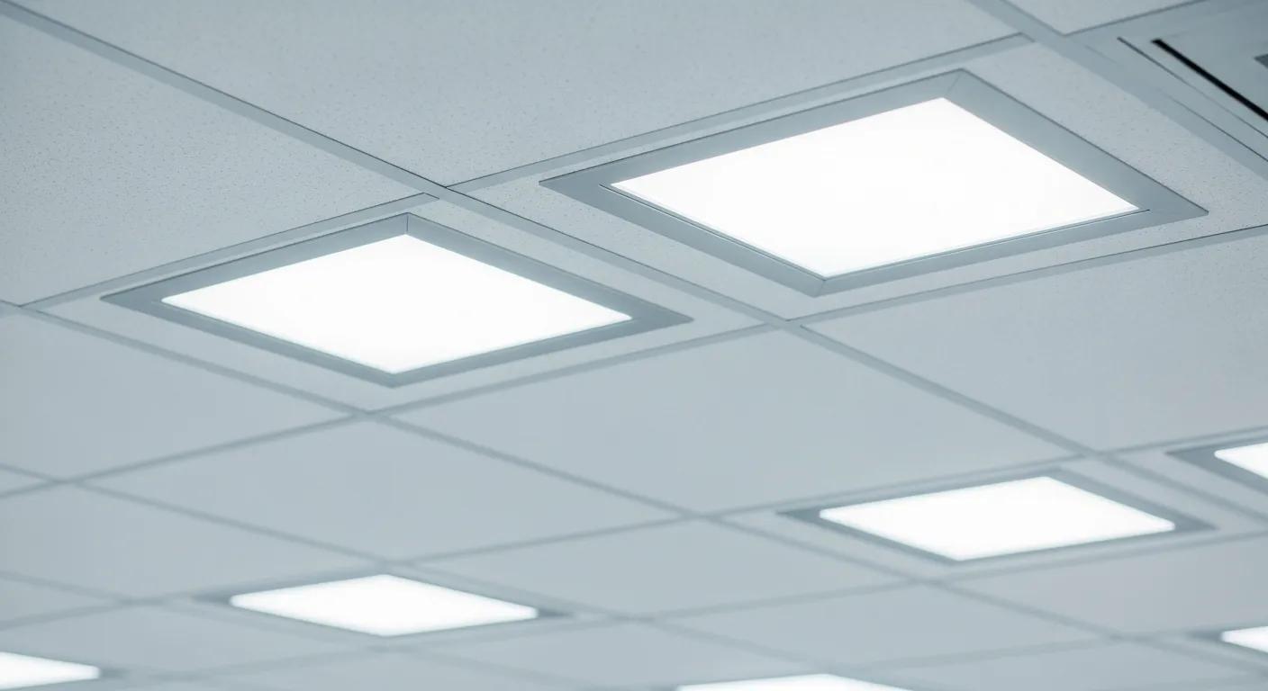 Close-up of energy-efficient LED lighting fixtures in a modern setting