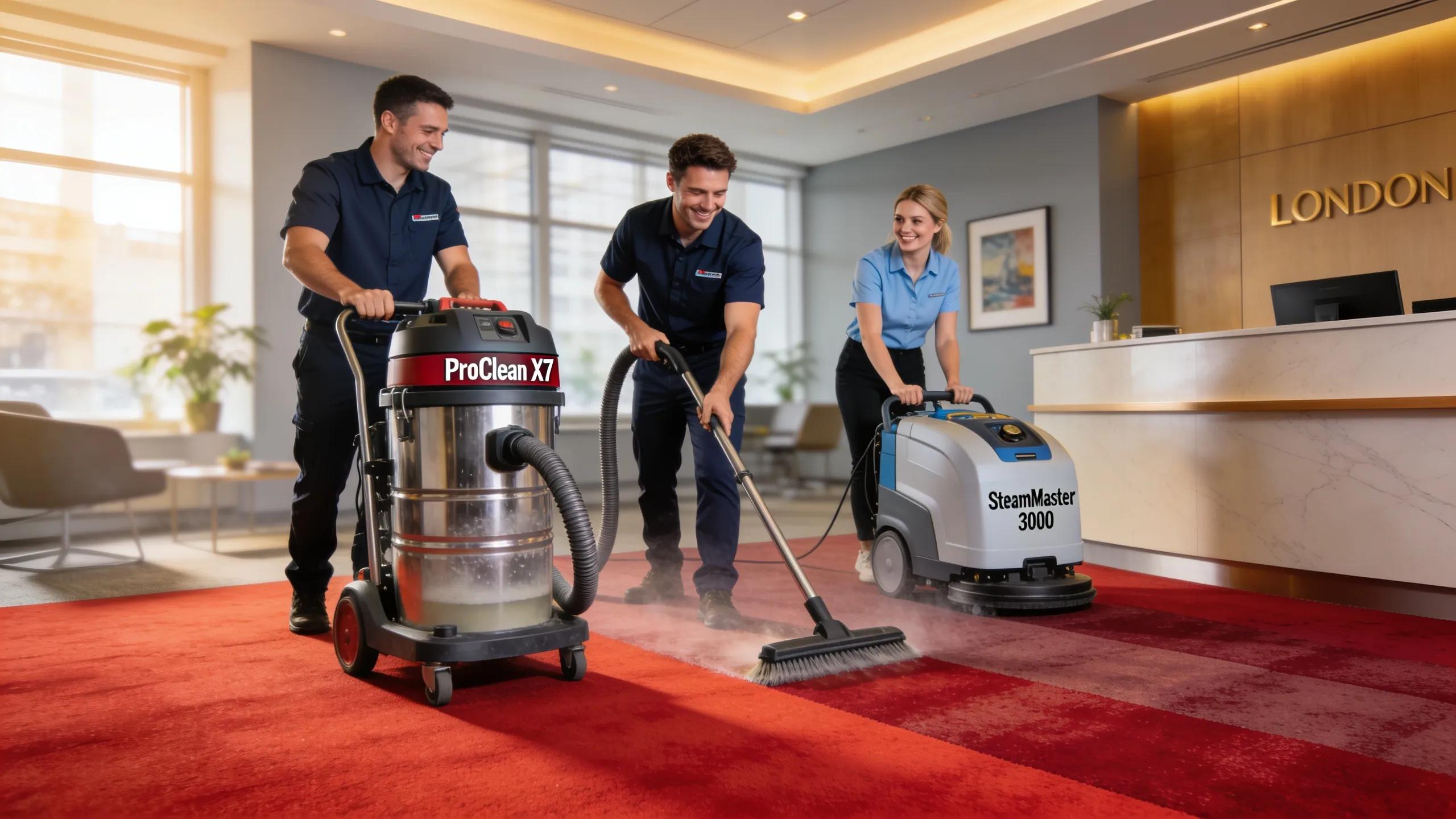 Eco-friendly carpet cleaning products displayed in a bright workspace, emphasizing sustainability in cleaning practices