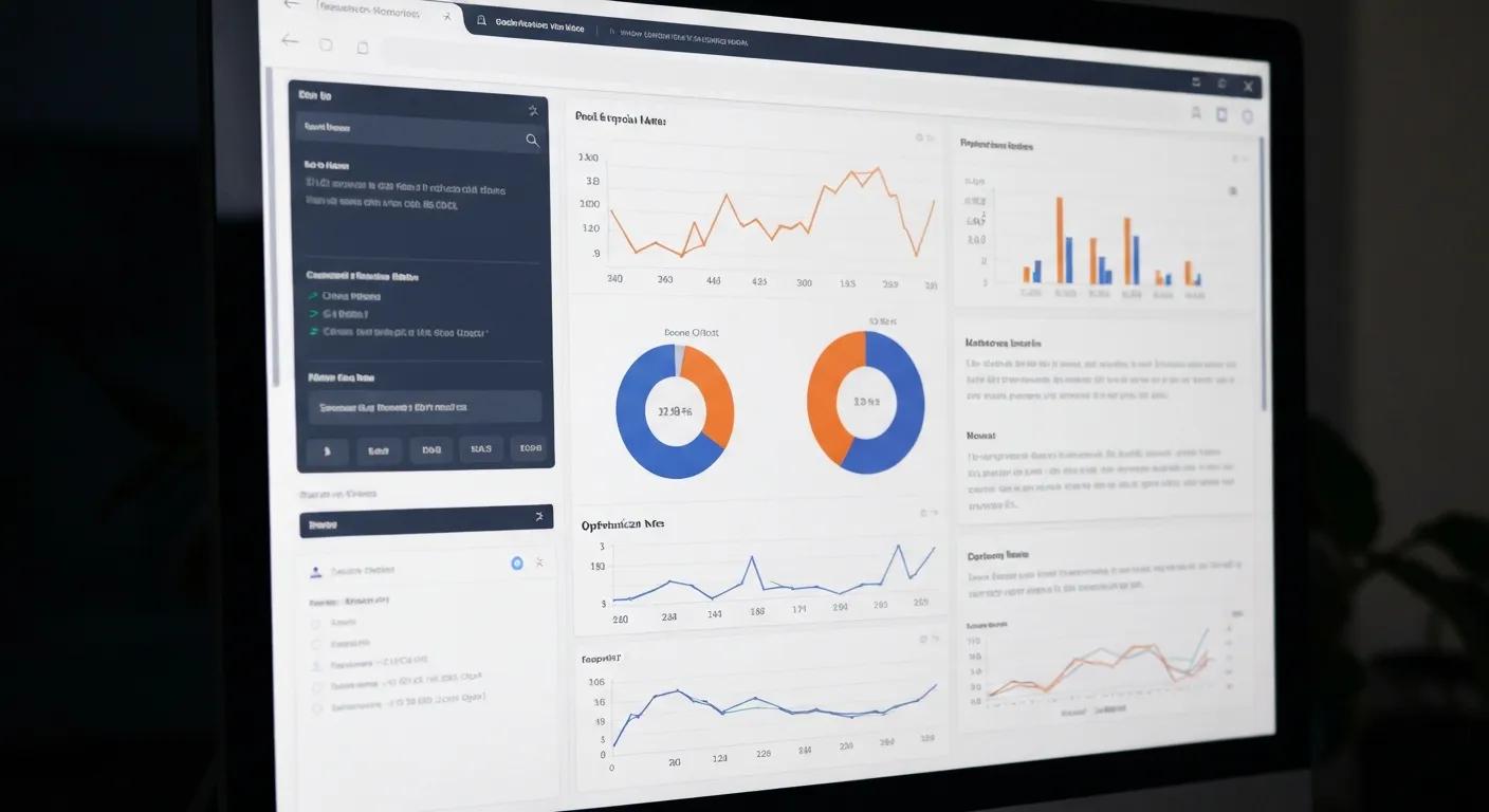 Close-up of a monitor displaying SEO metrics and optimization notes Close-up of a monitor displaying SEO metrics and optimization notes