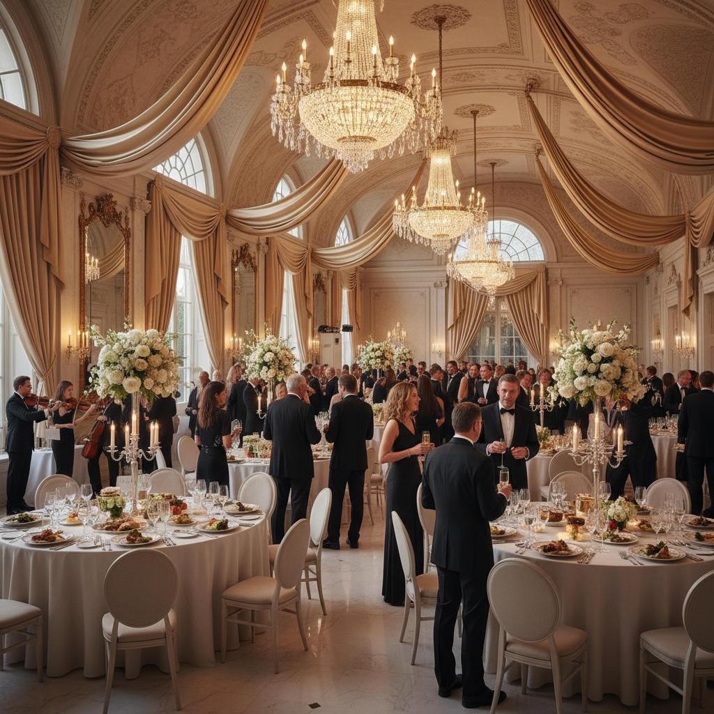 Chandeliers and Luxurious Draping