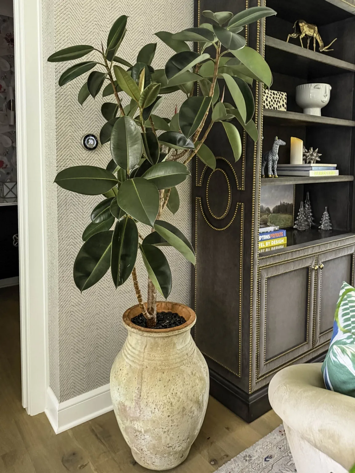 Office interior flourishing with plants, enhancing air quality and employee well-being in a vibrant work environment