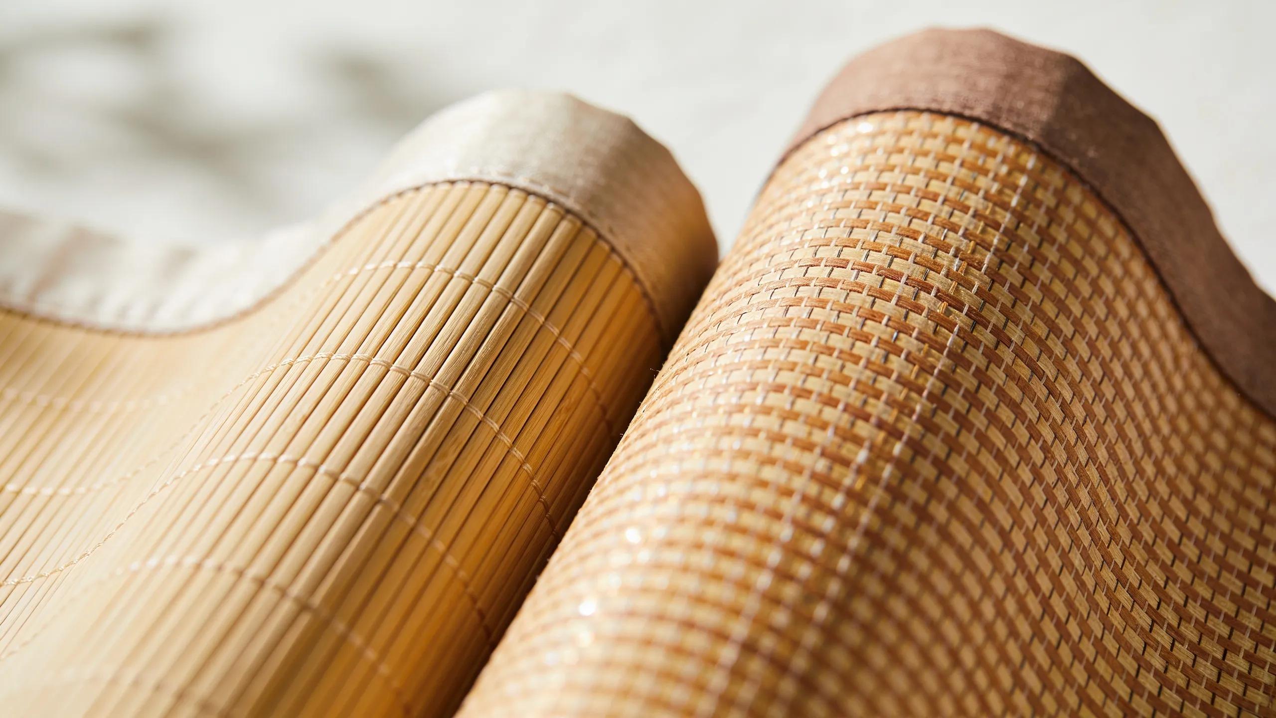 Comparison of bamboo sheets showing texture differences in thread counts