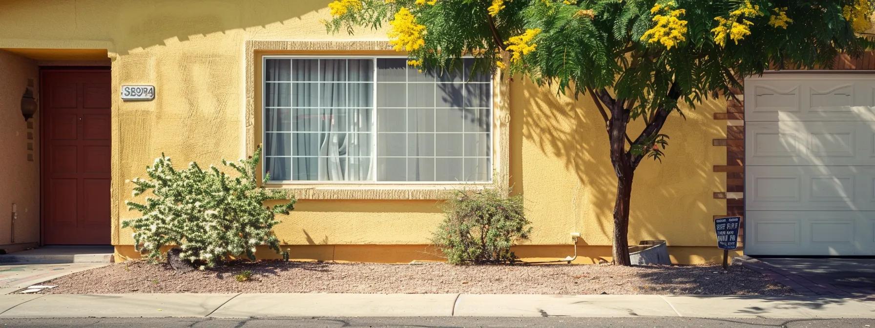 Price tag displayed on a clean window in a sunny Phoenix neighborhood