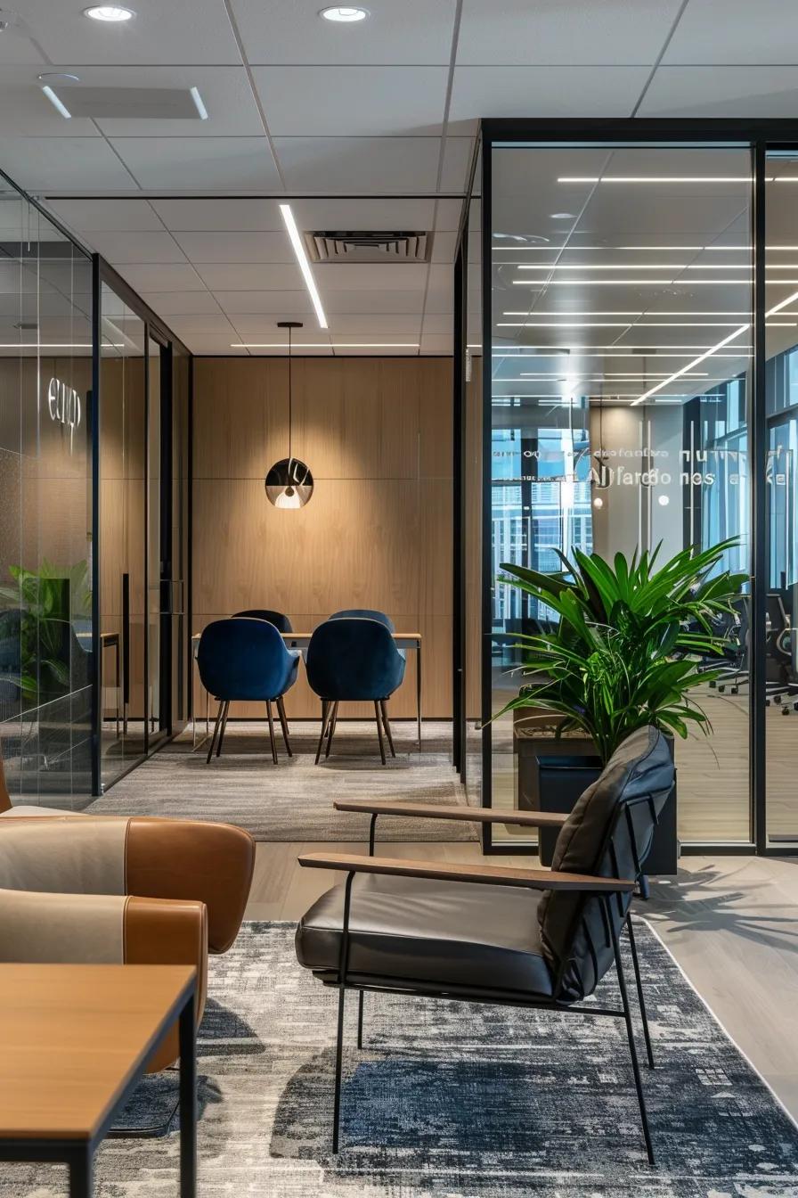 A sleek office environment showcasing logos of prominent AEO companies, with experts discussing innovative strategies, reflecting a vibrant, forward-thinking industry.